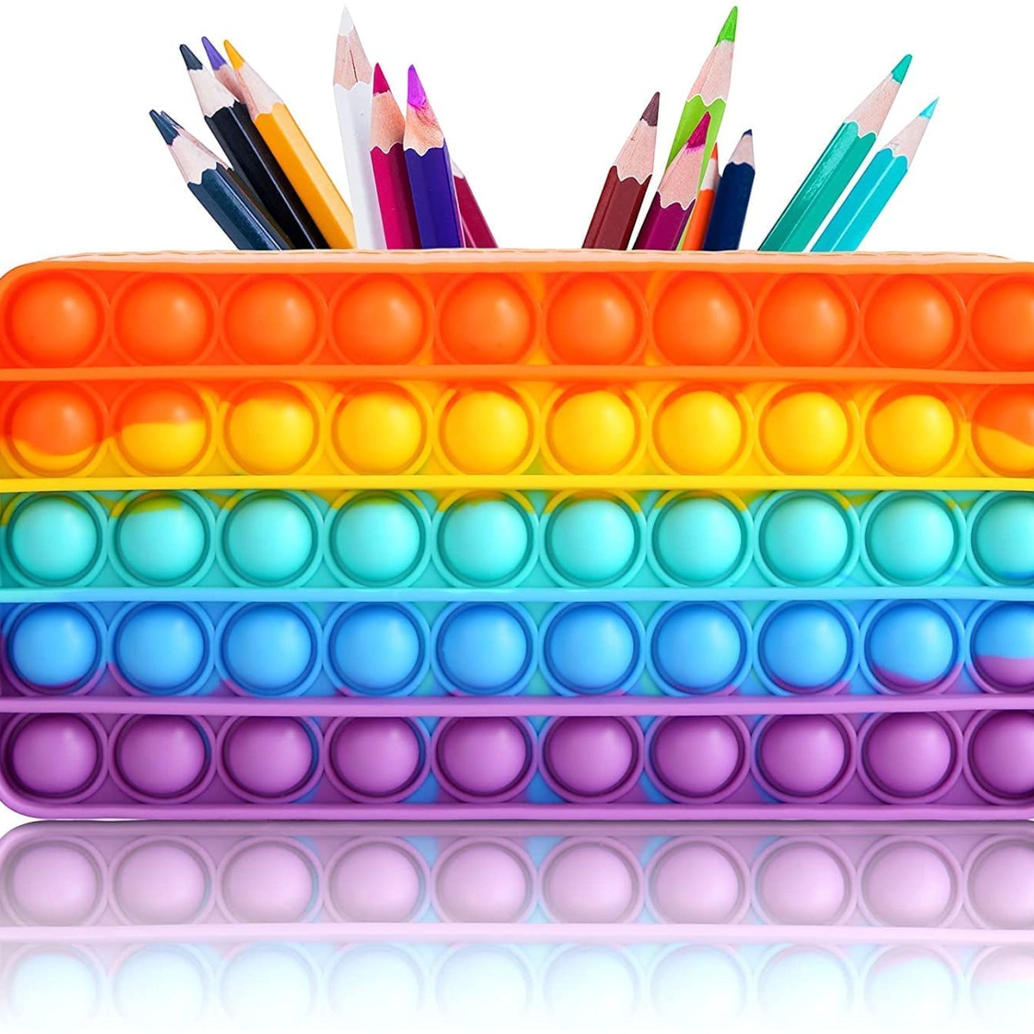 Pop It Pouch | Pencil Box / Pen - Pencil Case | Pop It Toy | POP IT Bubble Pouch | Multifunctional Zipper Pouch - For School, College, Girls, Kids Birthday Gift & Return Gifts - Apkamart