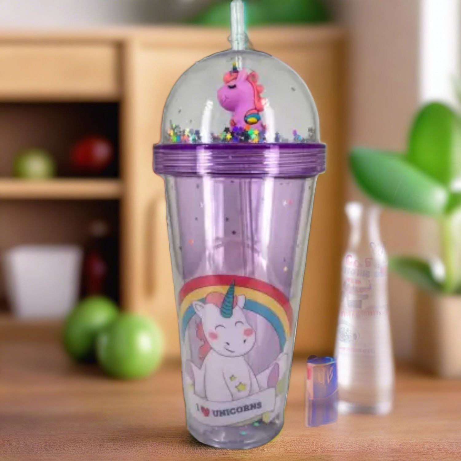 Sipper Bottler with Straw - Unicorn Design | Kid's Cup / Tumbler with Lid | Water Bottle | Fruit Juice Mug for Kids - For Kids Birthday Gift & Return Gift Success - Apkamart #Style_pack of 2