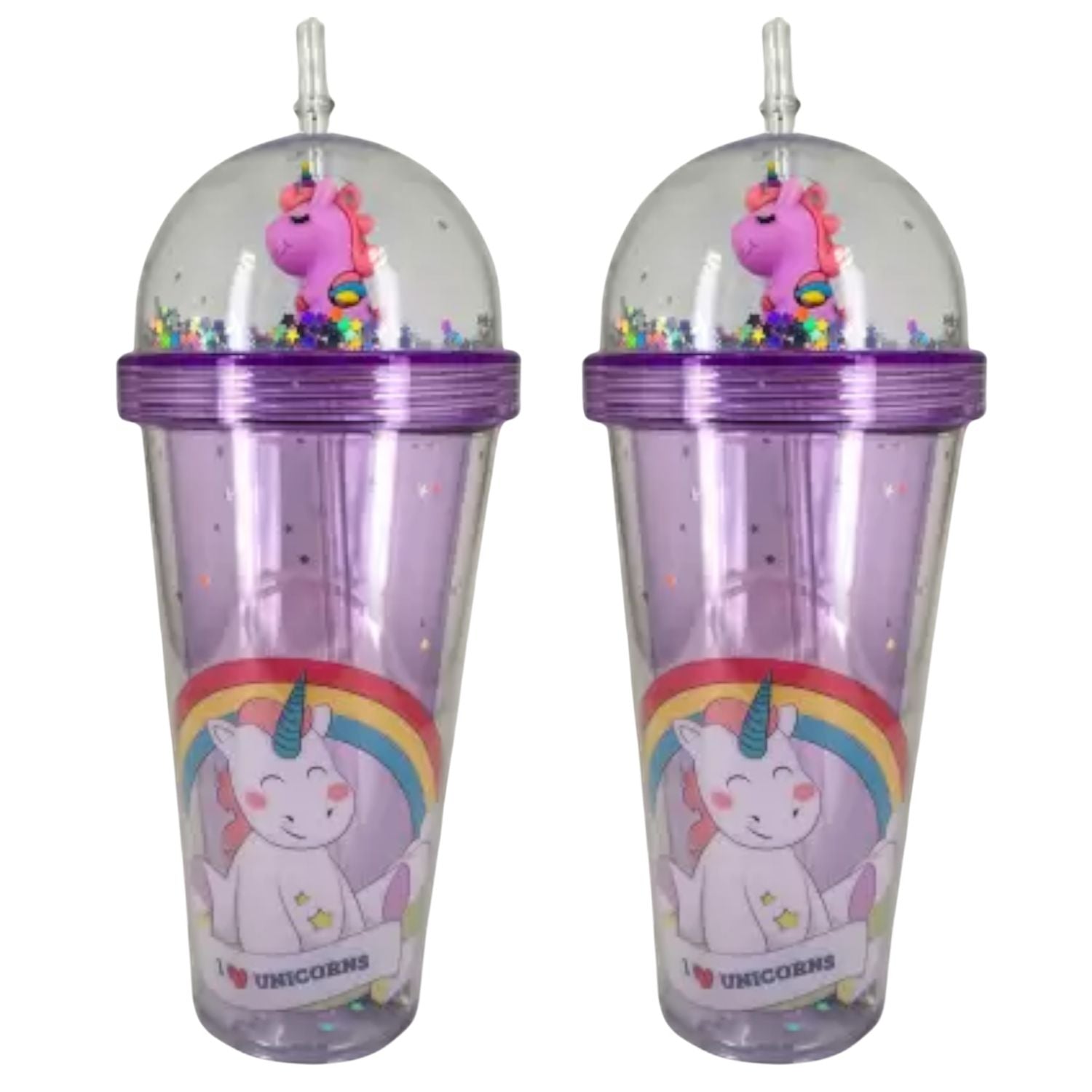 Sipper Bottler with Straw - Unicorn Design | Kid's Cup / Tumbler with Lid | Water Bottle | Fruit Juice Mug for Kids - For Kids Birthday Gift & Return Gift Success - Apkamart #Style_pack of 2