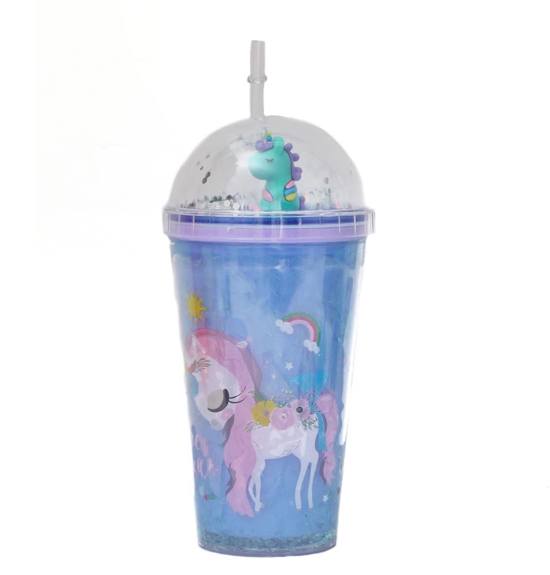 Sipper Bottle with Straw - Unicorn Design | Water Bottle | Juice Mug for Kids - For Kids Birthday Gift & Return Gift - Apkamart #style_pack of 1