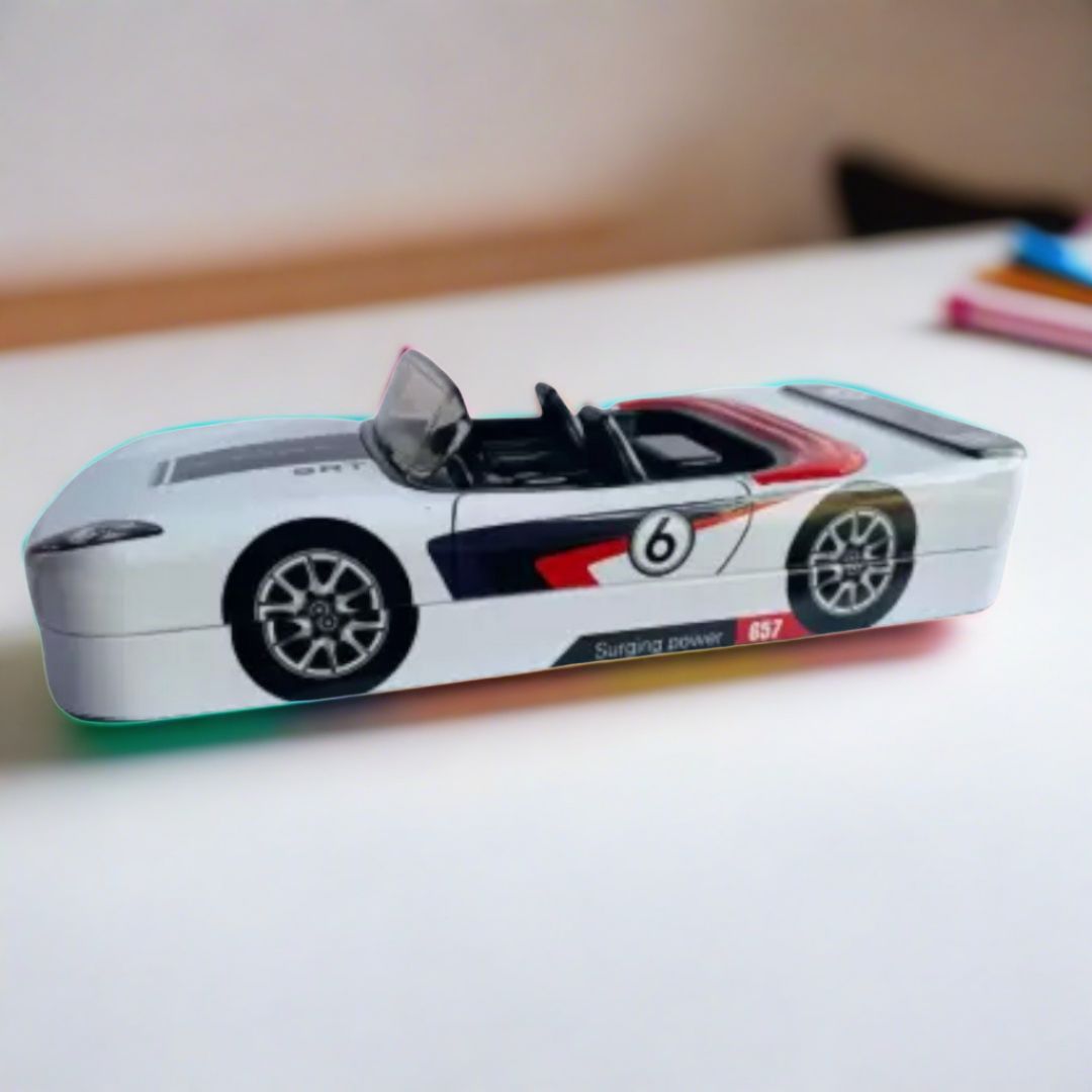 Pencil Box | Pen Pencil Case - Racing Car Design With Wheels - for Kids School Supplies & Birthday Return Gifts - Apkamart #style_pack of 1