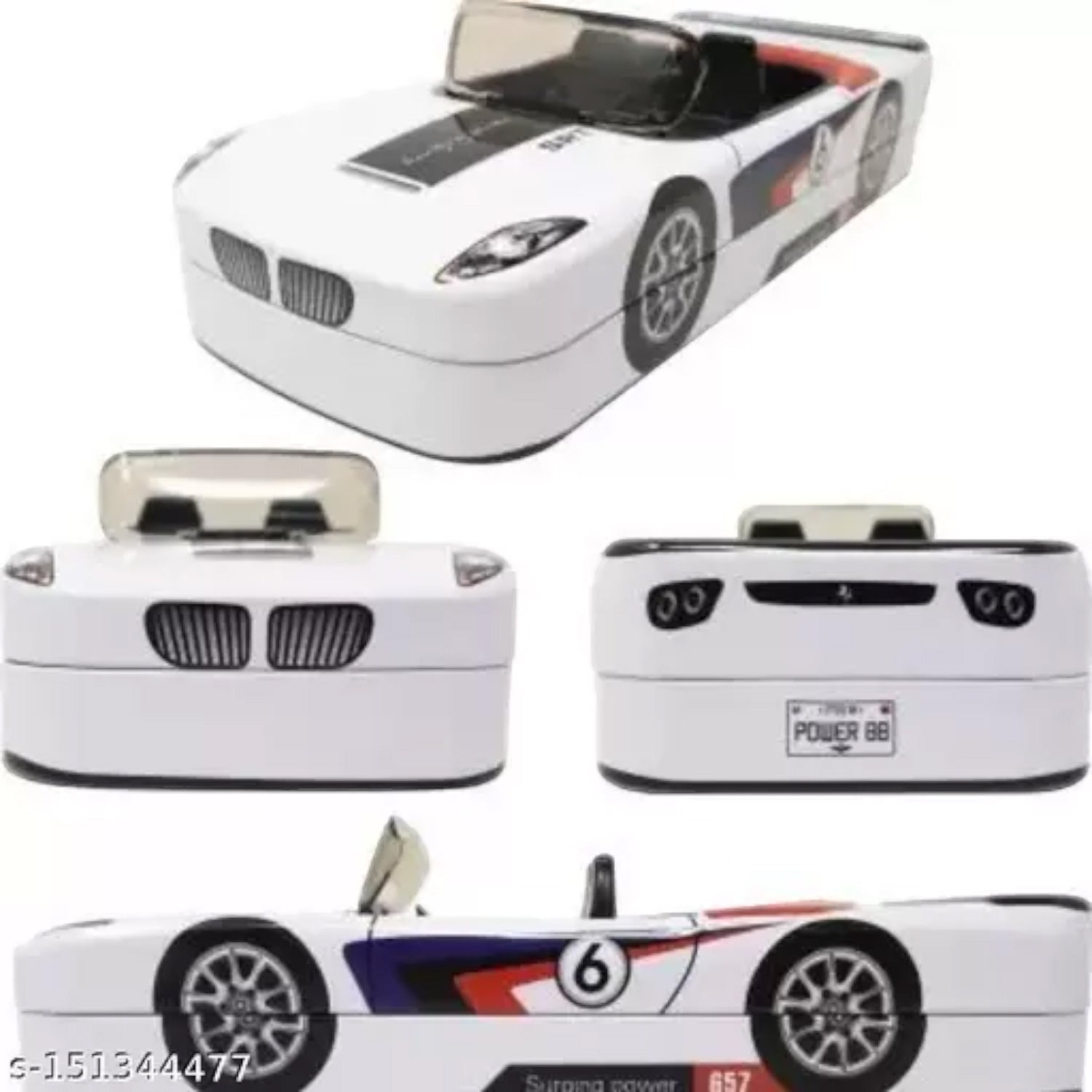 Pencil Box | Pen Pencil Case - Racing Car Design With Wheels - for Kids School Supplies & Birthday Return Gifts - Apkamart #style_pack of 2