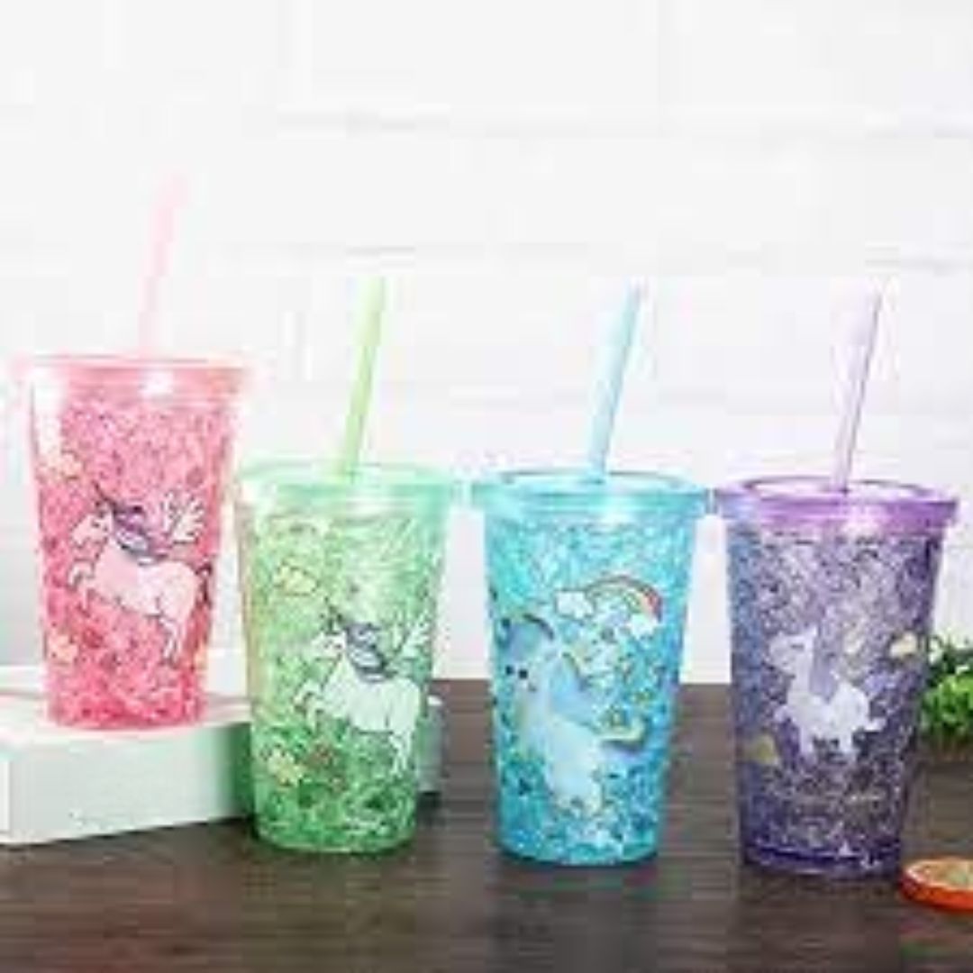 Unicorn Sipper Bottle with Straw & Lid | Kid's Tumbler | Mug For Water, Milk & Juice - For Kids Birthday Gift & Return Gift - Apkamart #Style_Pack of 1