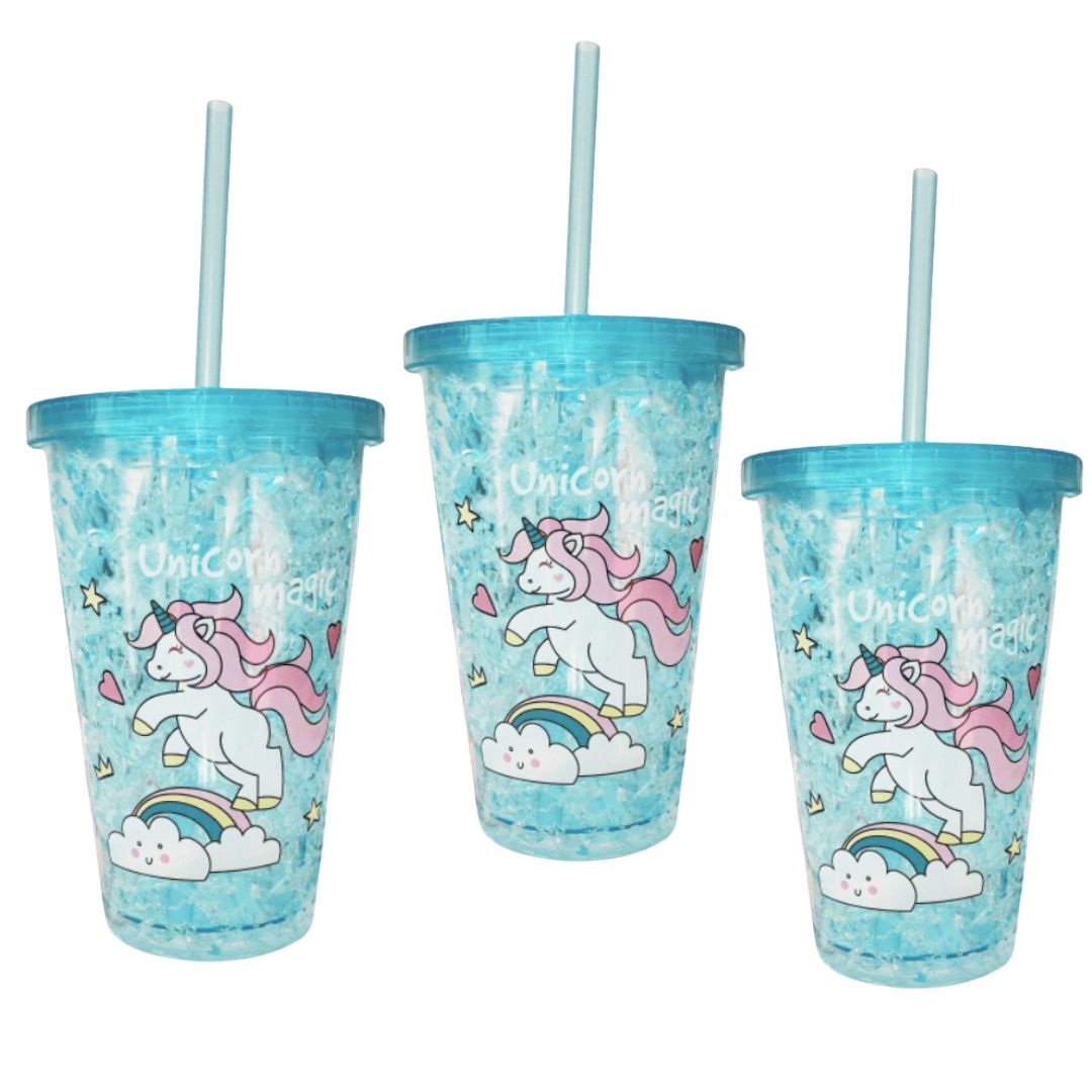 Unicorn Sipper Bottle with Straw & Lid | Kid's Tumbler | Mug For Water, Milk & Juice - For Kids Birthday Gift & Return Gift - Apkamart #Style_Pack of 2