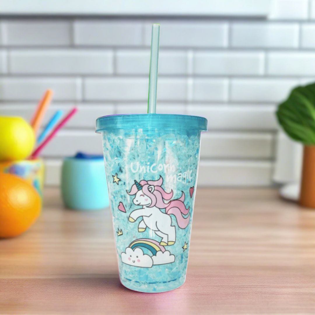 Unicorn Sipper Bottle with Straw & Lid | Kid's Tumbler | Mug For Water, Milk & Juice - For Kids Birthday Gift & Return Gift - Apkamart #Style_Pack of 1