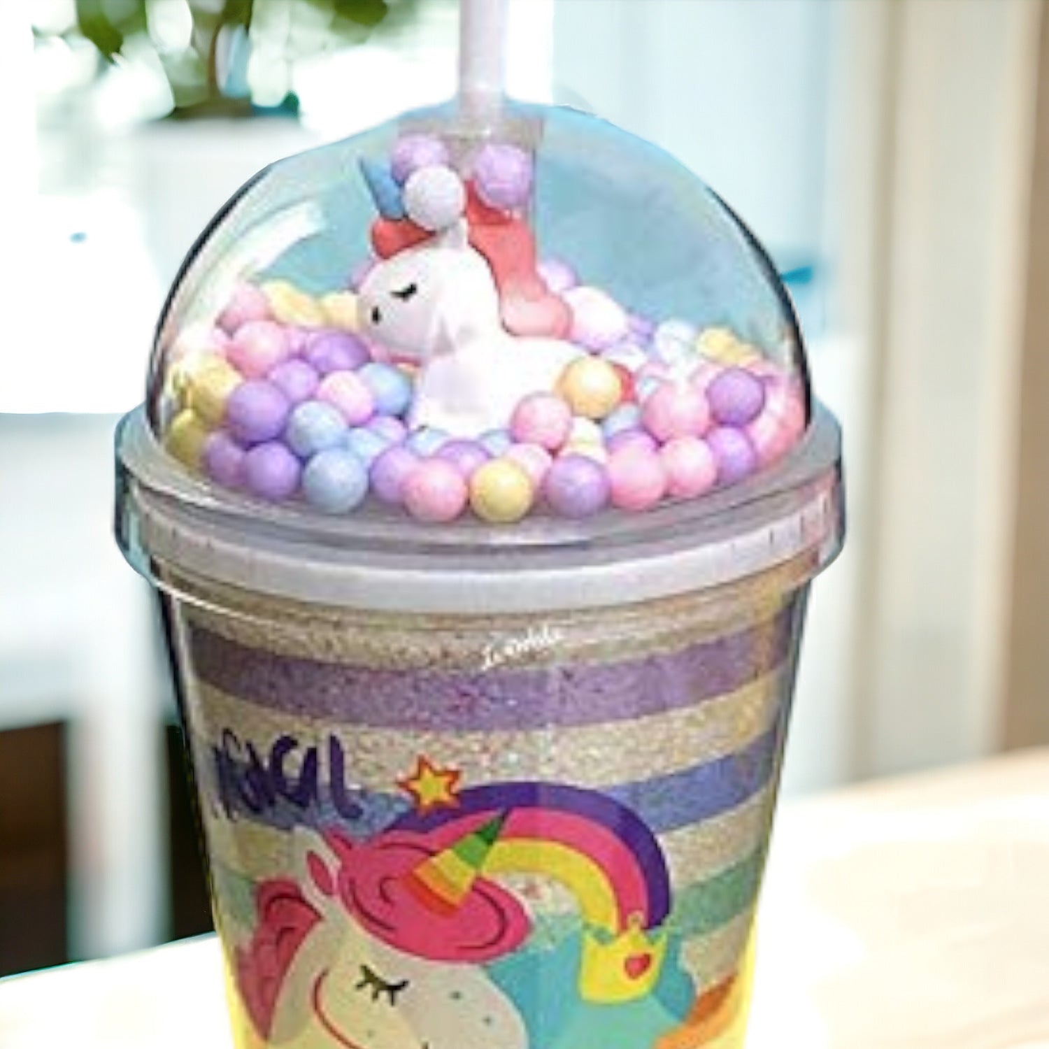 Unicorn Sipper Bottle With LED Glow Light | Tumbler with Straw & Lid - For Kids Birthday Gift & Return Gift - Apkamart #Style_pack of 2