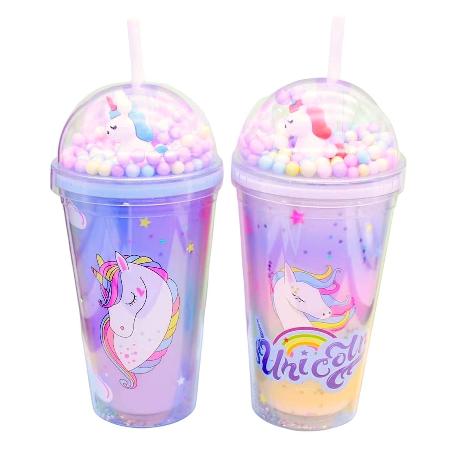 Sipper Bottle with Straw - Unicorn Design | Water Bottle | Juice Mug for Kids - For Kids Birthday Gift & Return Gift - Apkamart #style_pack of 3