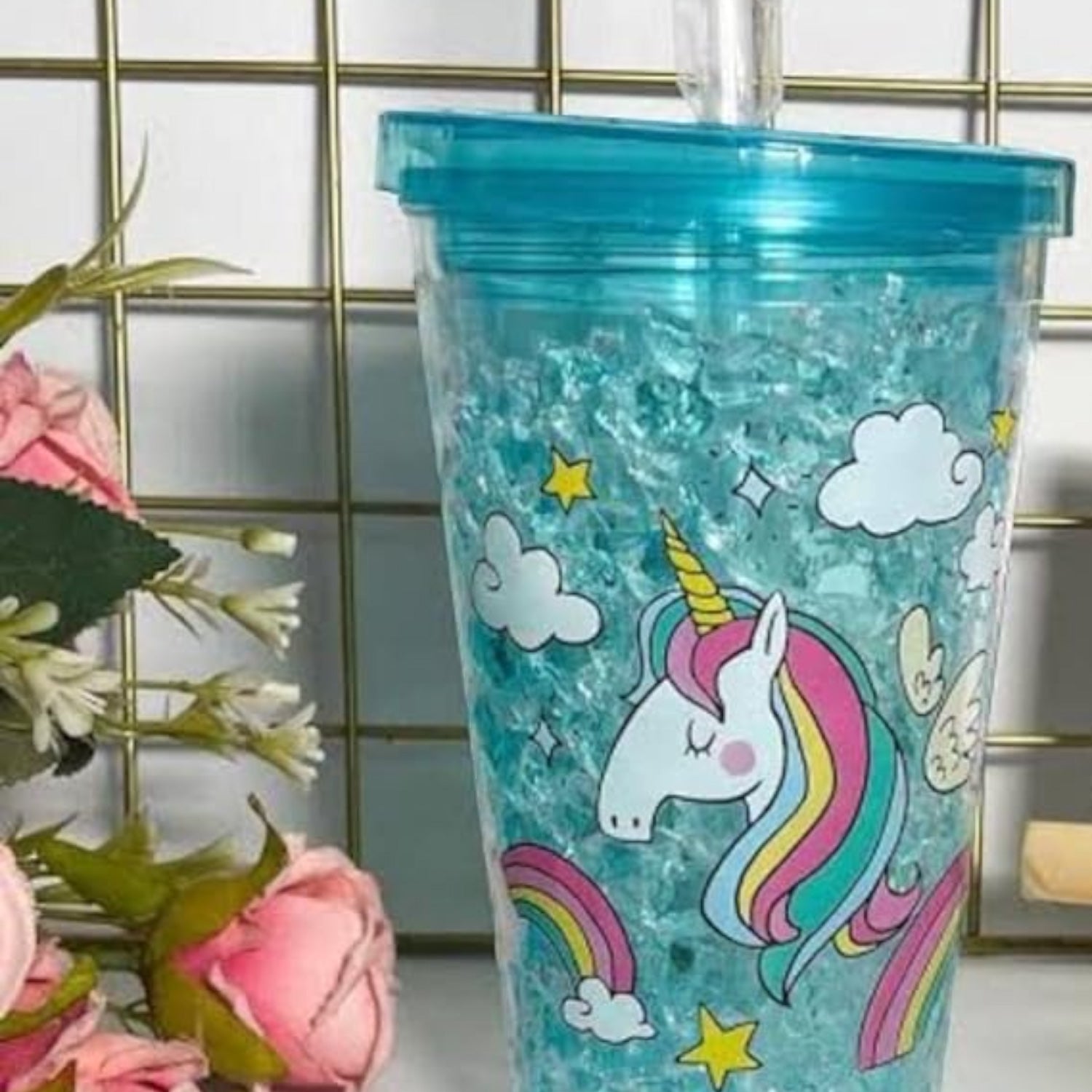 Unicorn Sipper Bottle with Straw & Lid | Kid's Tumbler | Mug For Water, Milk & Juice - For Kids Birthday Gift & Return Gift - Apkamart #Style_Pack of 1