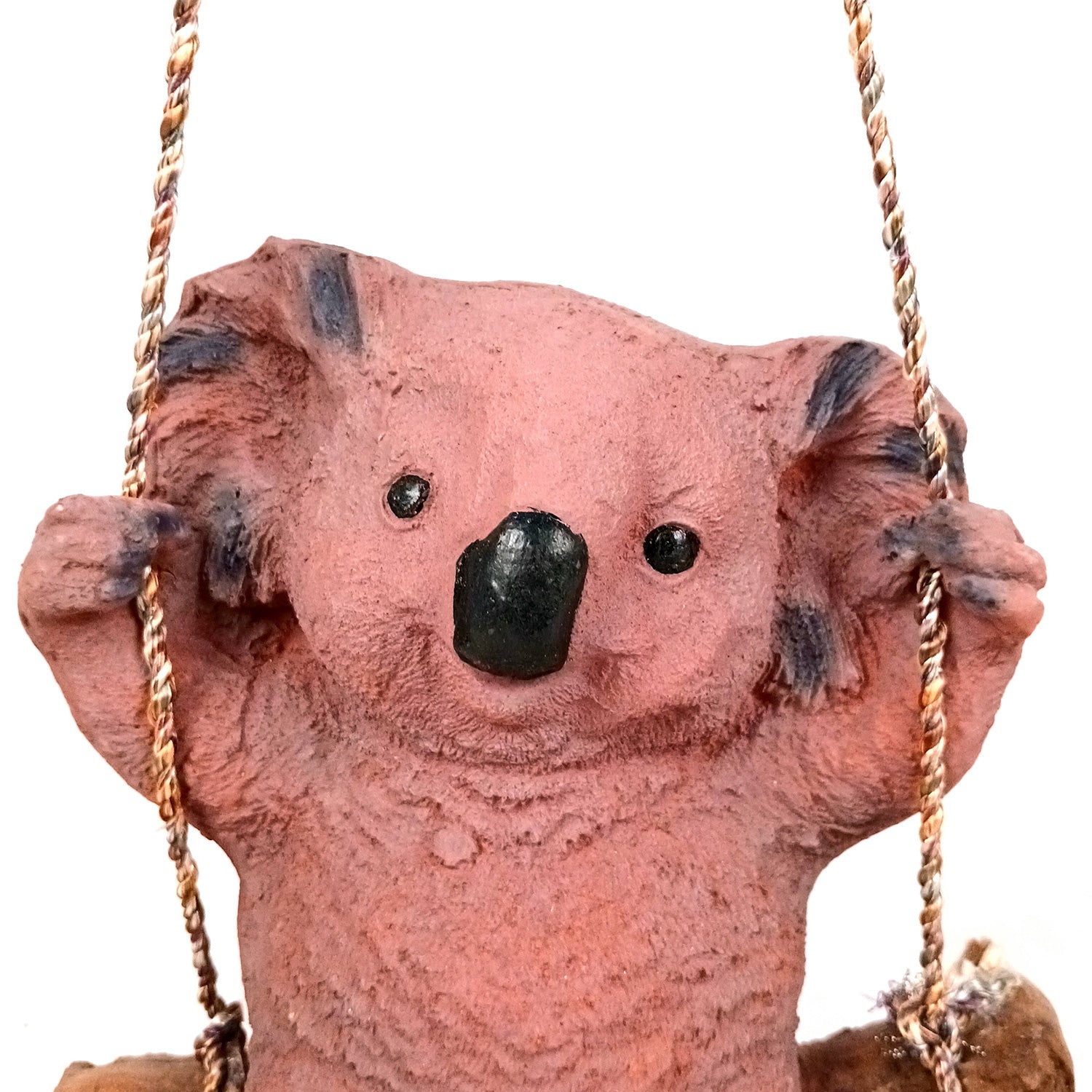 Koala Bear Showpiece Wall Hanging - Sitting on Swing Design | Cute Animal Showpiece - For Garden Decor, Home, Living Room, Kids Room & Gifts - 9 Inch - Apkamart #Colour_Brown