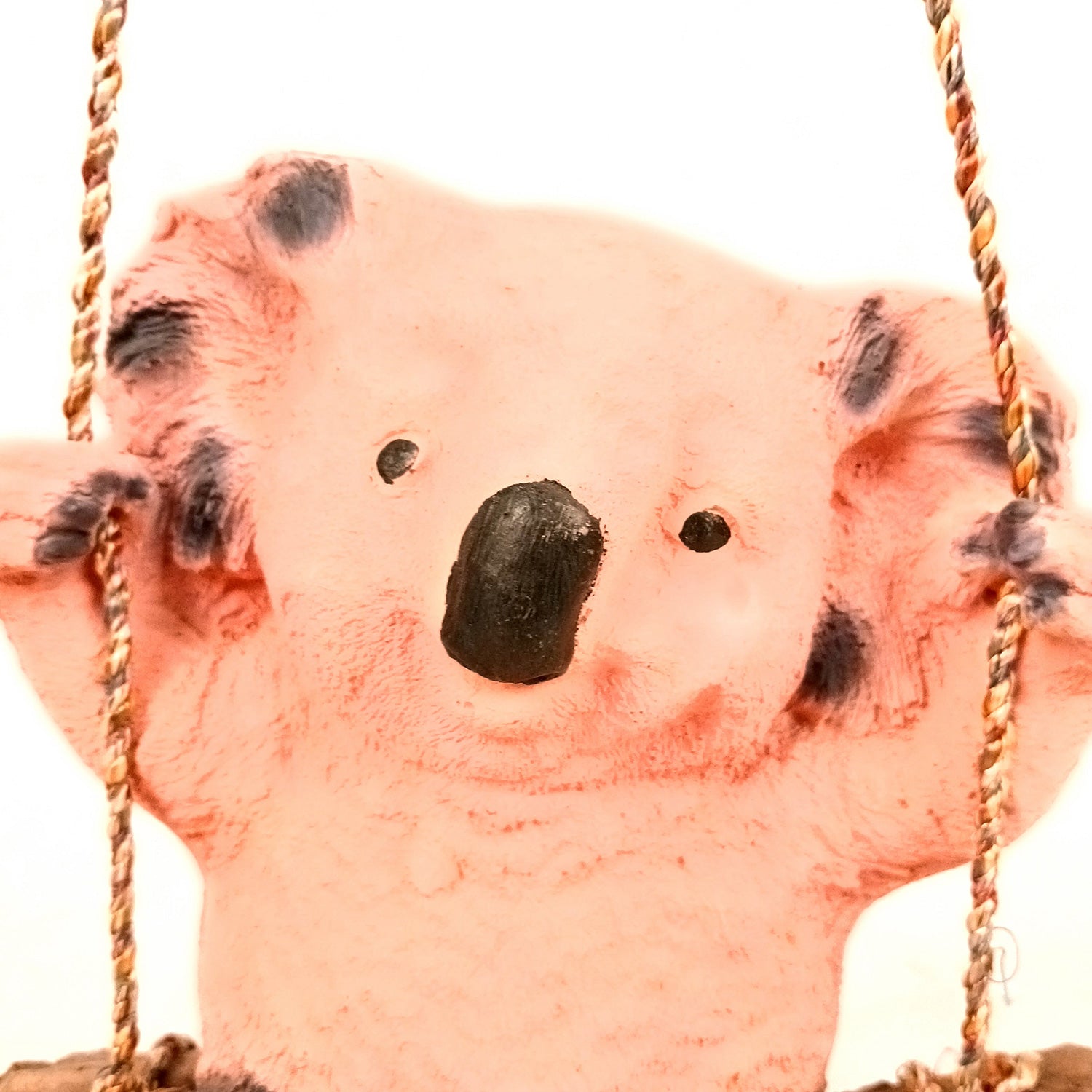 Koala Bear Showpiece Wall Hanging - Sitting on Swing Design | Cute Animal Showpiece - For Garden Decor, Home, Living Room, Kids Room & Gifts - 9 Inch - Apkamart #Colour_Pink