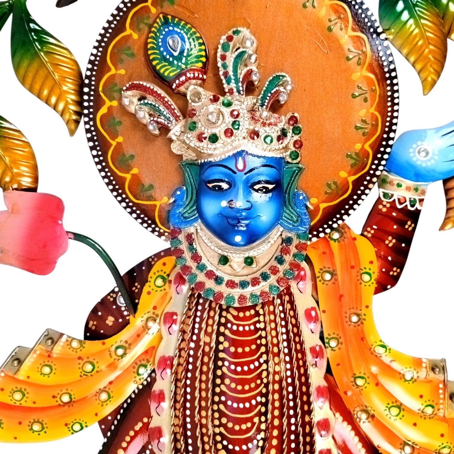 Krishna Wall Hanging With LED Lights for Home Decor | Decorative Wall Art Showpiece for Living Room, Bedroom & Office | Traditional & Modern Home Decoration - 24 Inch - Apkamart