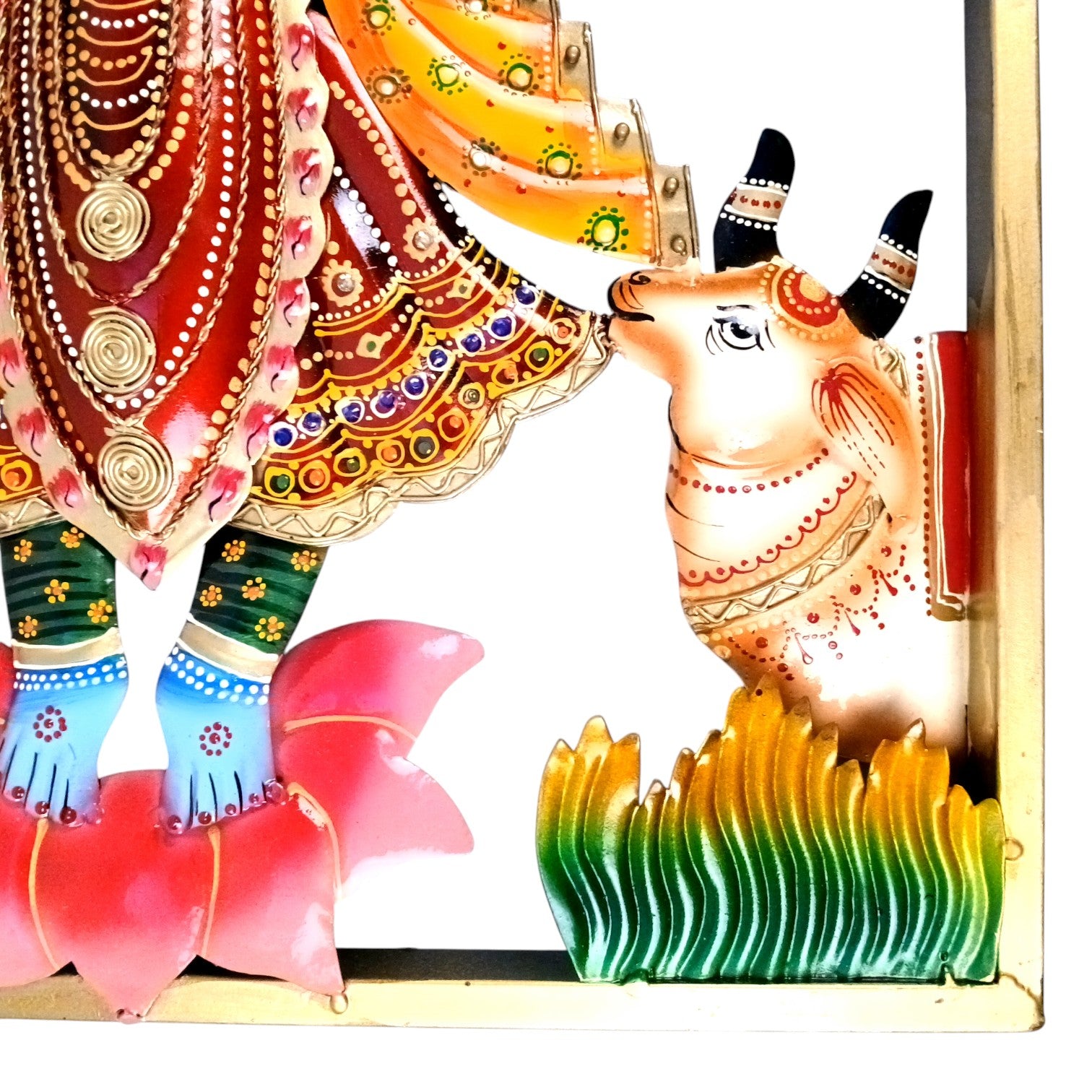 Krishna Wall Hanging With LED Lights for Home Decor | Decorative Wall Art Showpiece for Living Room, Bedroom & Office | Traditional & Modern Home Decoration - 24 Inch - Apkamart