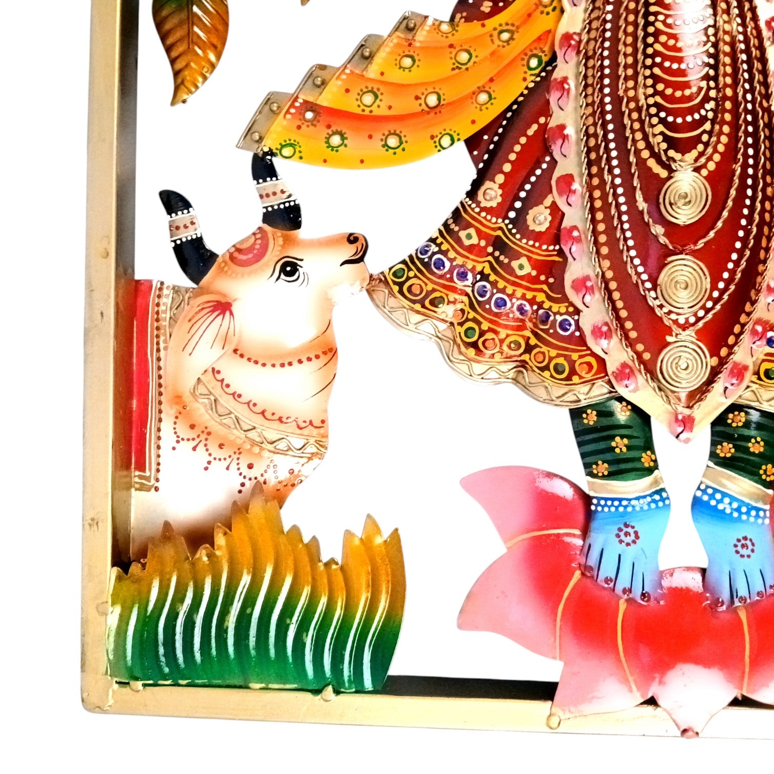 Krishna Wall Hanging With LED Lights for Home Decor | Decorative Wall Art Showpiece for Living Room, Bedroom & Office | Traditional & Modern Home Decoration - 24 Inch - Apkamart