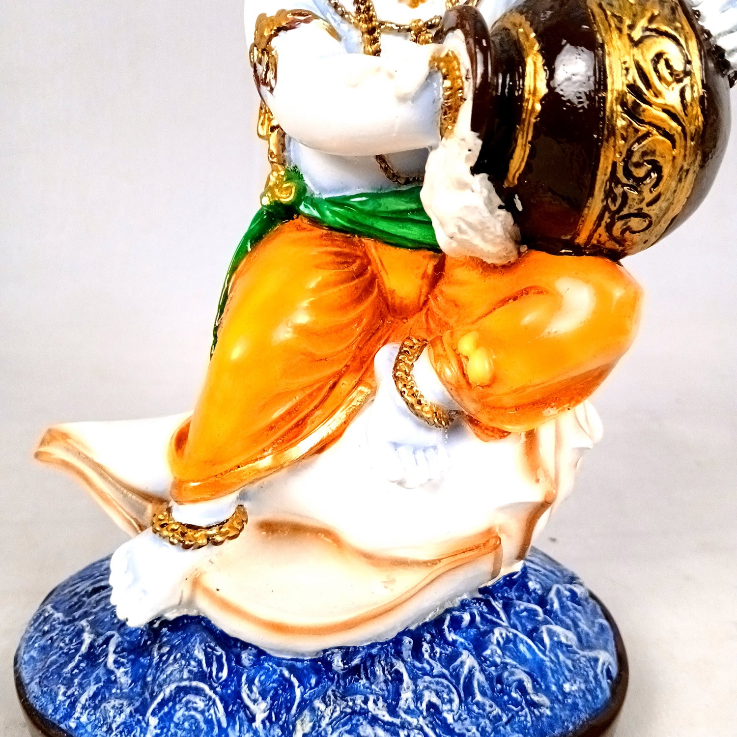 Bal Gopal Krishna Statue | Laddu Gopal Sitting on Shankh Idol | Makhan Chor Baby Krishna Murti - for Pooja, Home, Office Decor & Gifts - 11 Inch - Apkamart