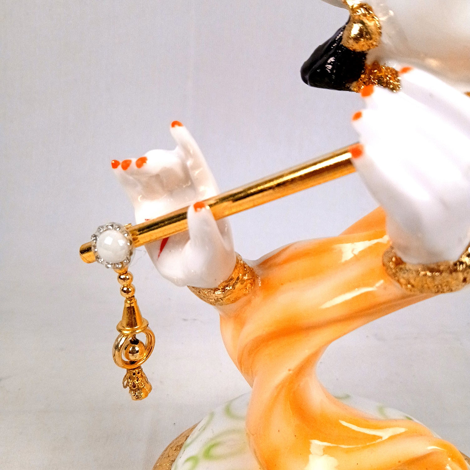 Lord Krishan Idol Murti| Decorative Krishna Face Statue Showpiece - for Home, Puja Room, Table Decor, Living Room, Office Desk & Gift - 14 inch - Apkamart