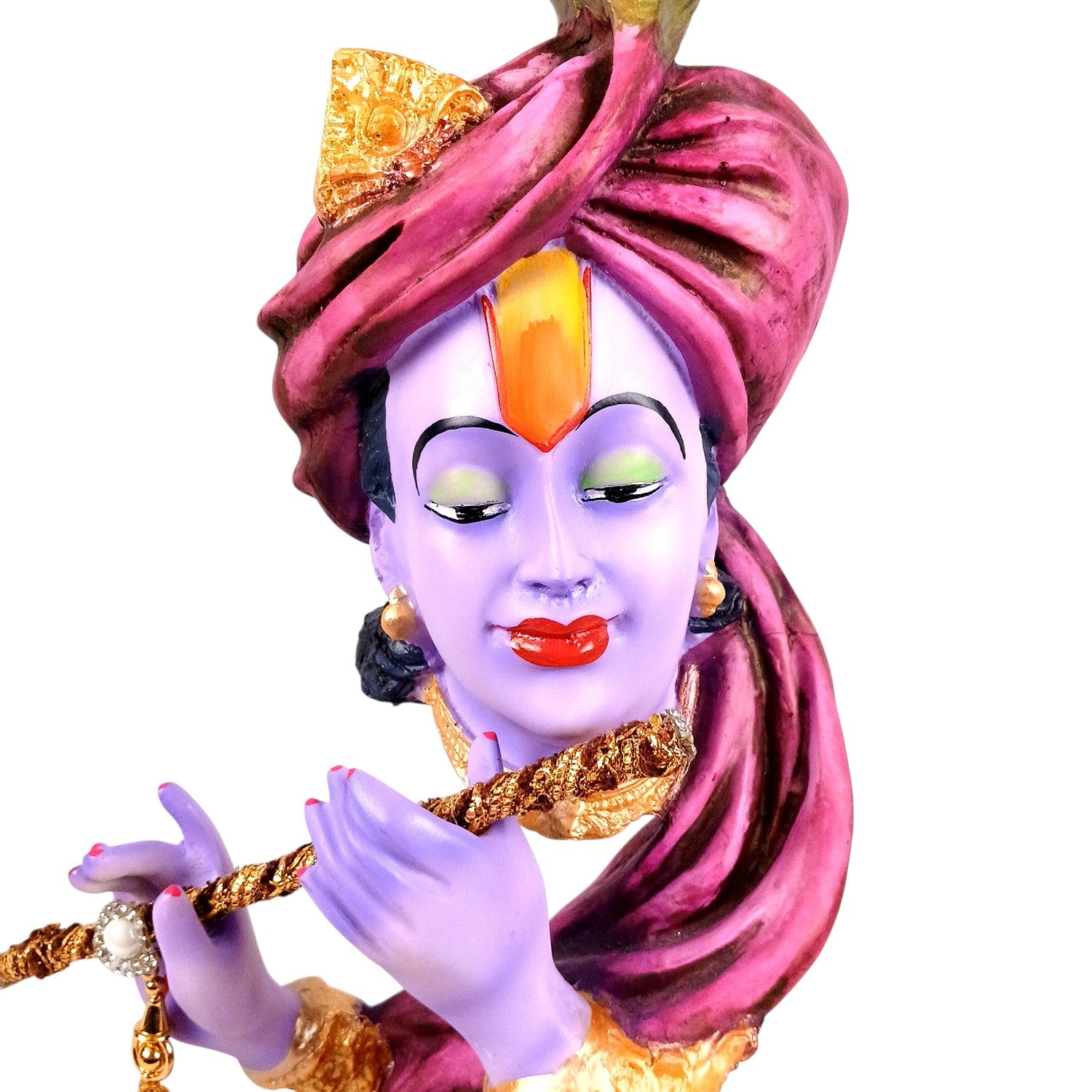 Krishna with Bansuri Statue | Decorative Krishan Idol for Pooja & Living Room | Spiritual Home & Table Decor, Diwali & Janmashtami Gift - 22 Inch - Apkamart