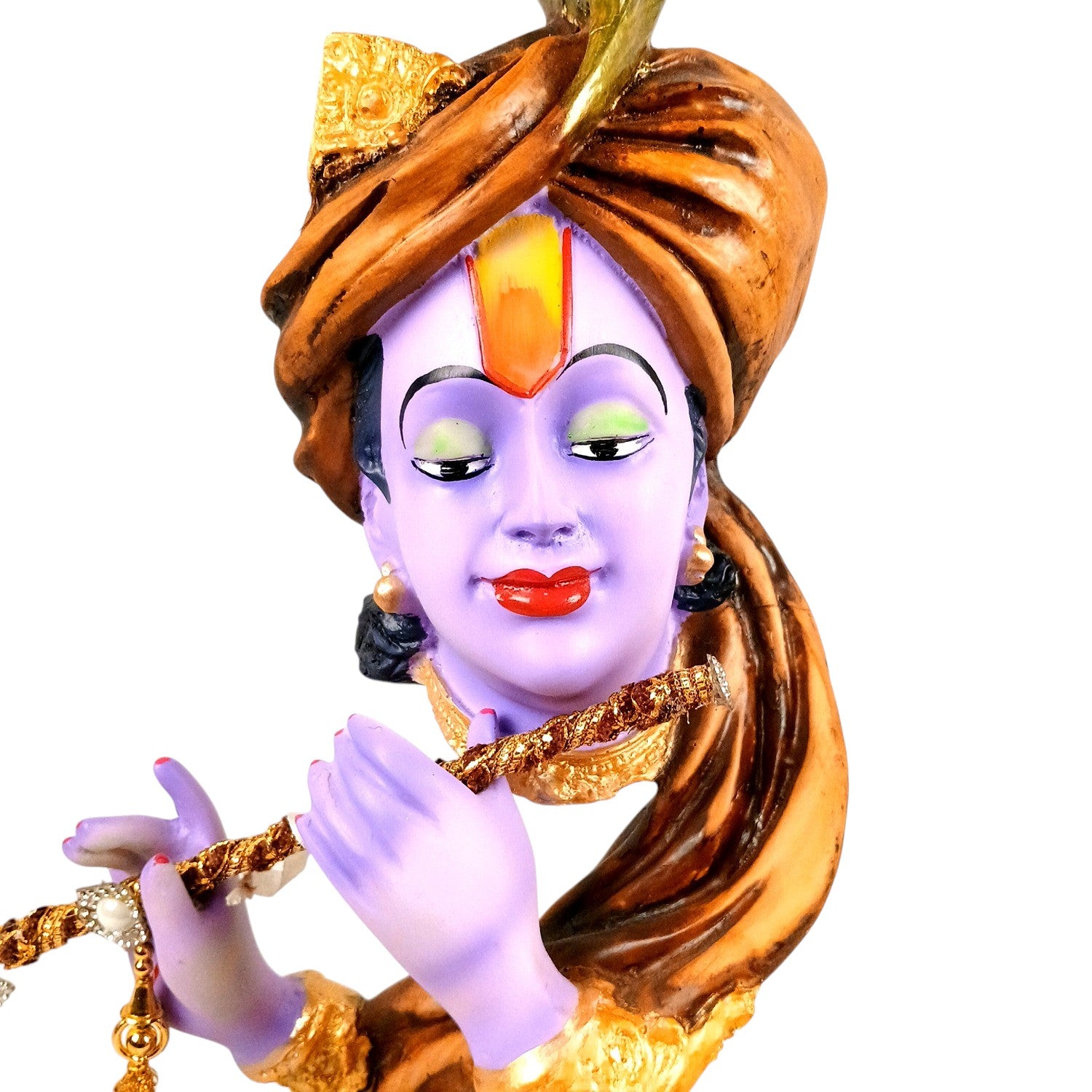 Shri Krishna Idol with Flute | Krishan Murti for Home Temple & Vastu | Religious Table Decor, Diwali & Janmashtami Gift - 22 Inch - Apkamart