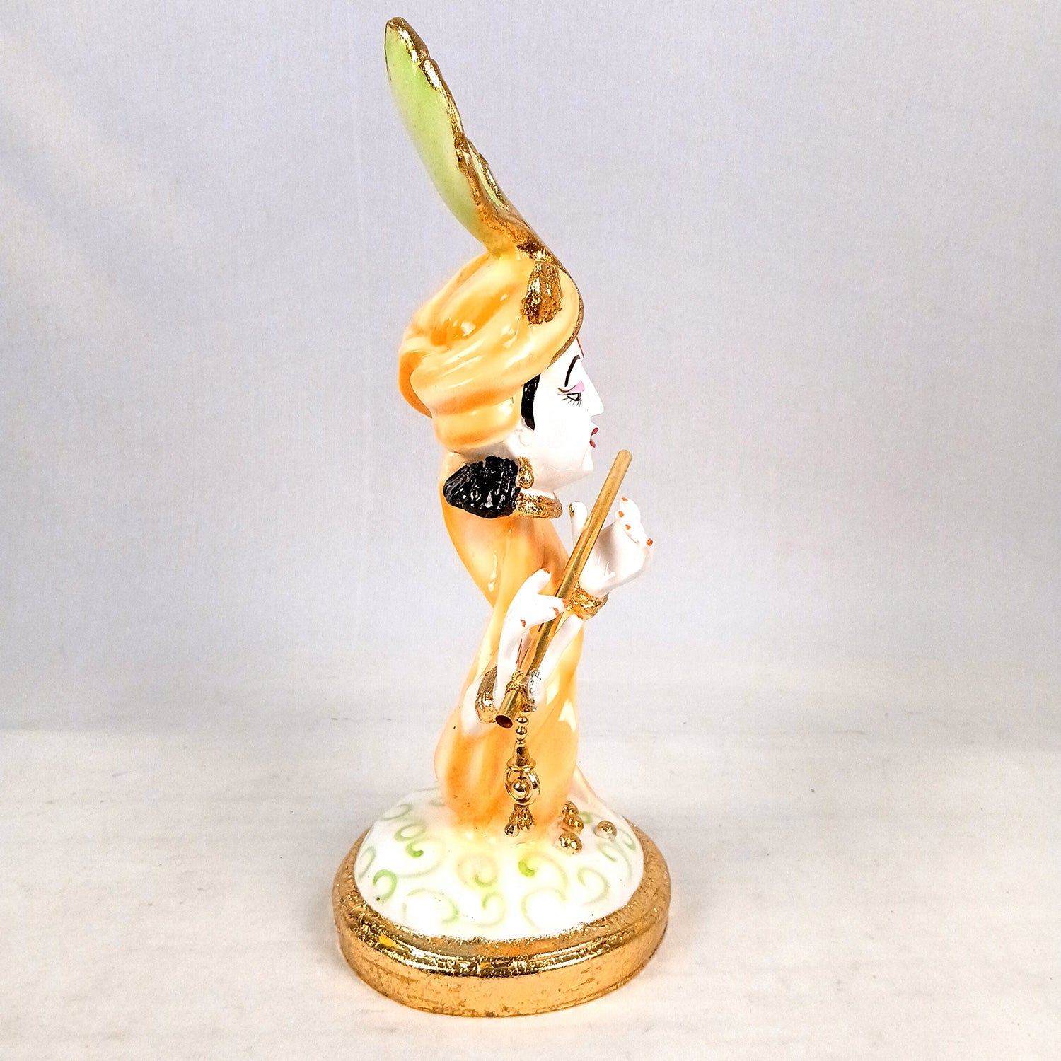 Lord Krishan Idol Murti| Decorative Krishna Face Statue Showpiece - for Home, Puja Room, Table Decor, Living Room, Office Desk & Gift - 14 inch - Apkamart