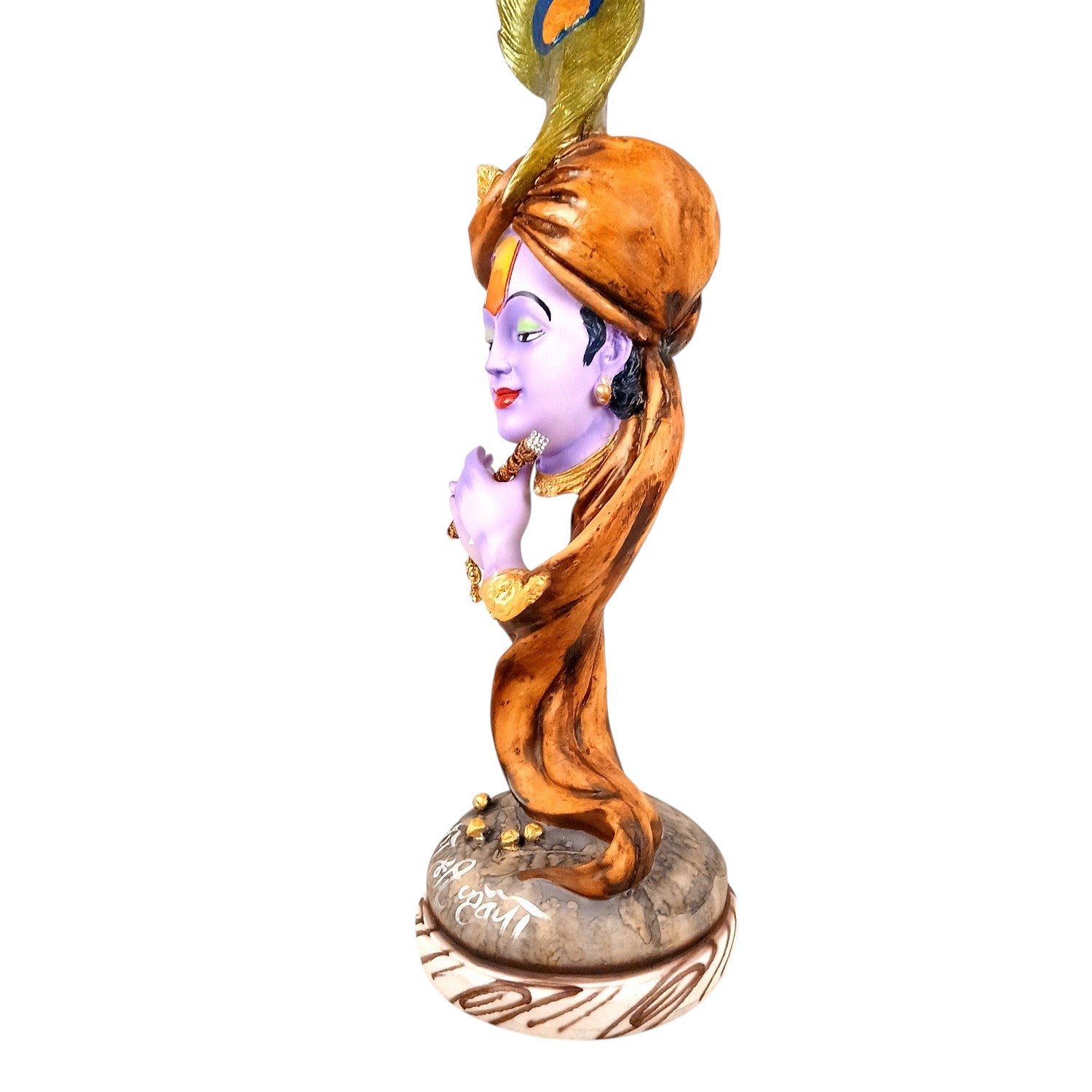 Shri Krishna Idol with Flute | Krishan Murti for Home Temple & Vastu | Religious Table Decor, Diwali & Janmashtami Gift - 22 Inch - Apkamart