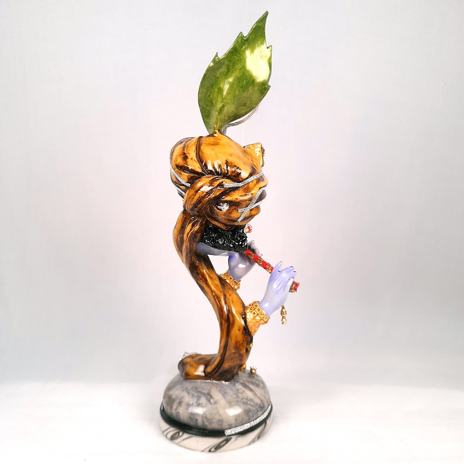 Krishna Statue | Shri Krishna Playing Flute Idol | Lord Krishna Murti - for Home, Living Room, Office, Puja, Entrance Decoration & Gifts - 13 Inch - Apkamart #Color_Blue