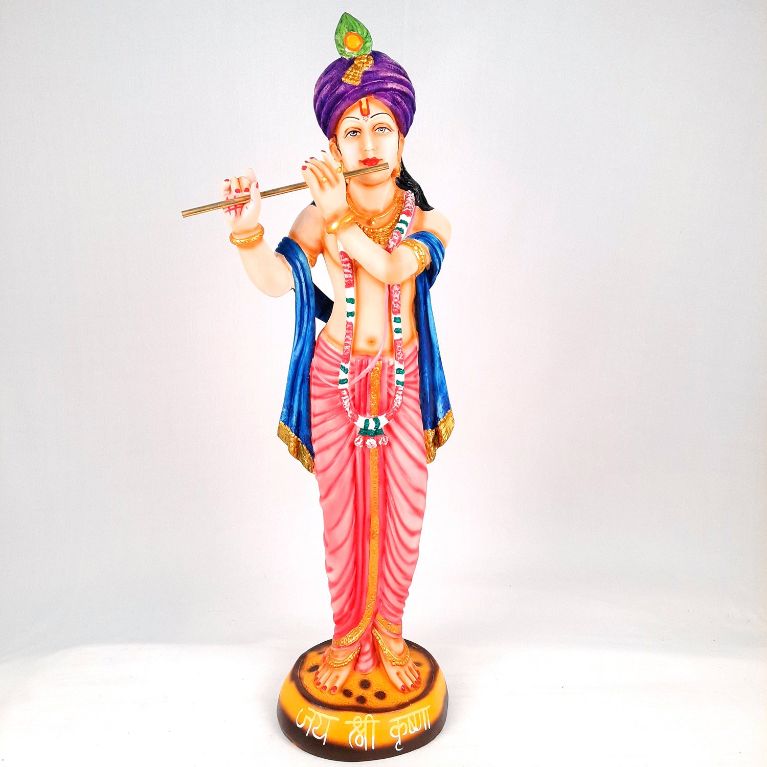 Krishna Idol Statue | Krishna Playing Bansuri Big Murti - for Home Decor, Living Room, Mandir, Temple, Pooja, Table, Office & Gifts - 30 Inch - apkamart
