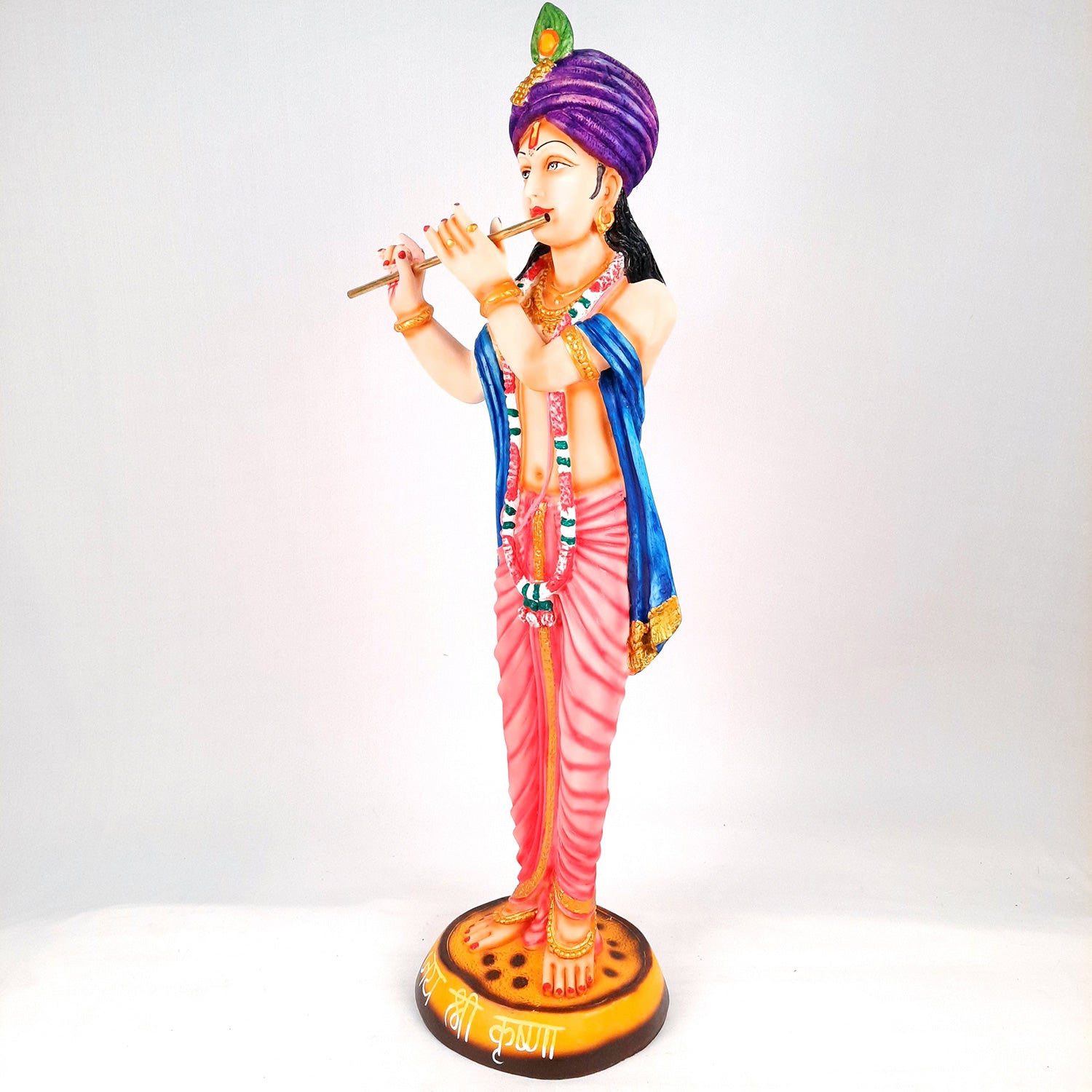 Krishna Idol Statue | Krishna Playing Bansuri Big Murti - for Home Decor, Living Room, Mandir, Temple, Pooja, Table, Office & Gifts - 30 Inch - apkamart