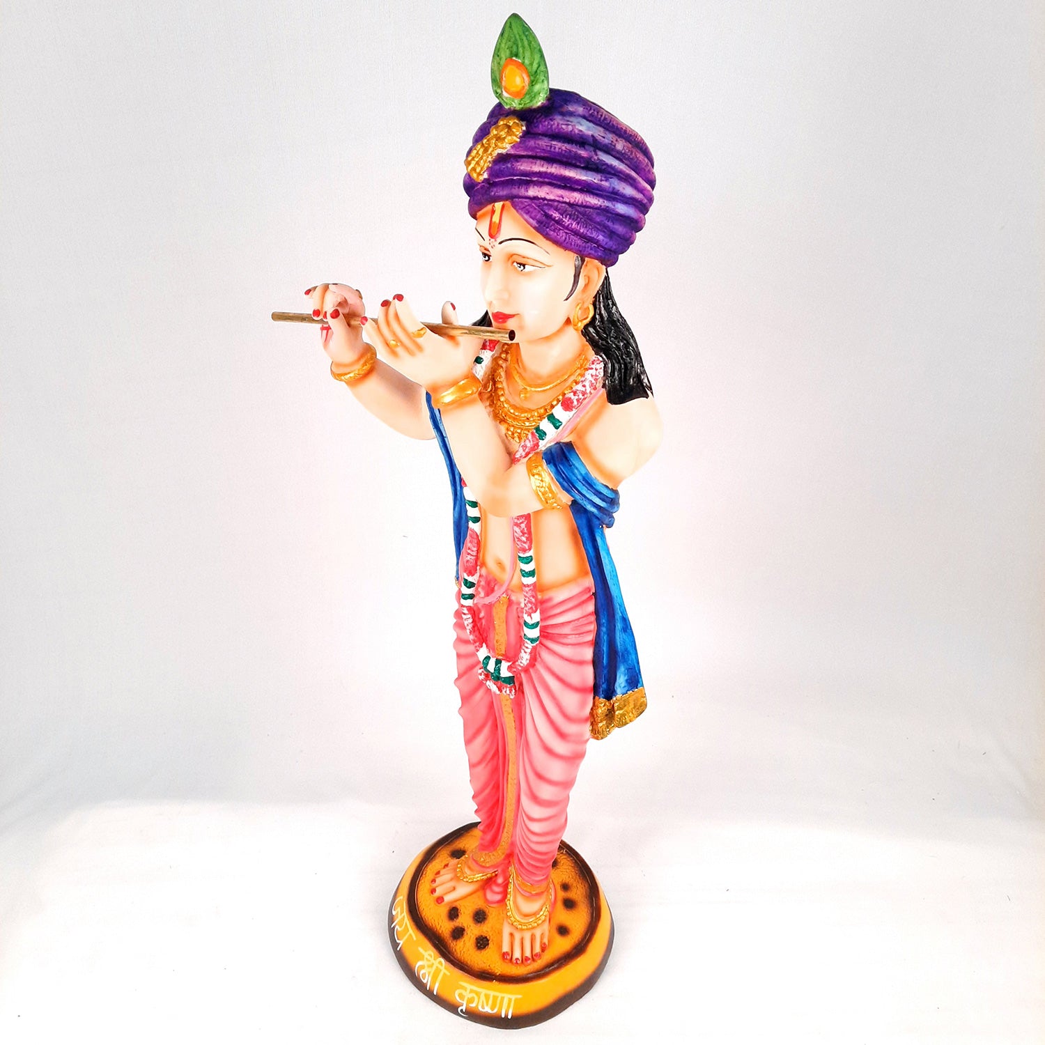 Krishna Idol Statue | Krishna Playing Bansuri Big Murti - for Home Decor, Living Room, Mandir, Temple, Pooja, Table, Office & Gifts - 30 Inch - apkamart