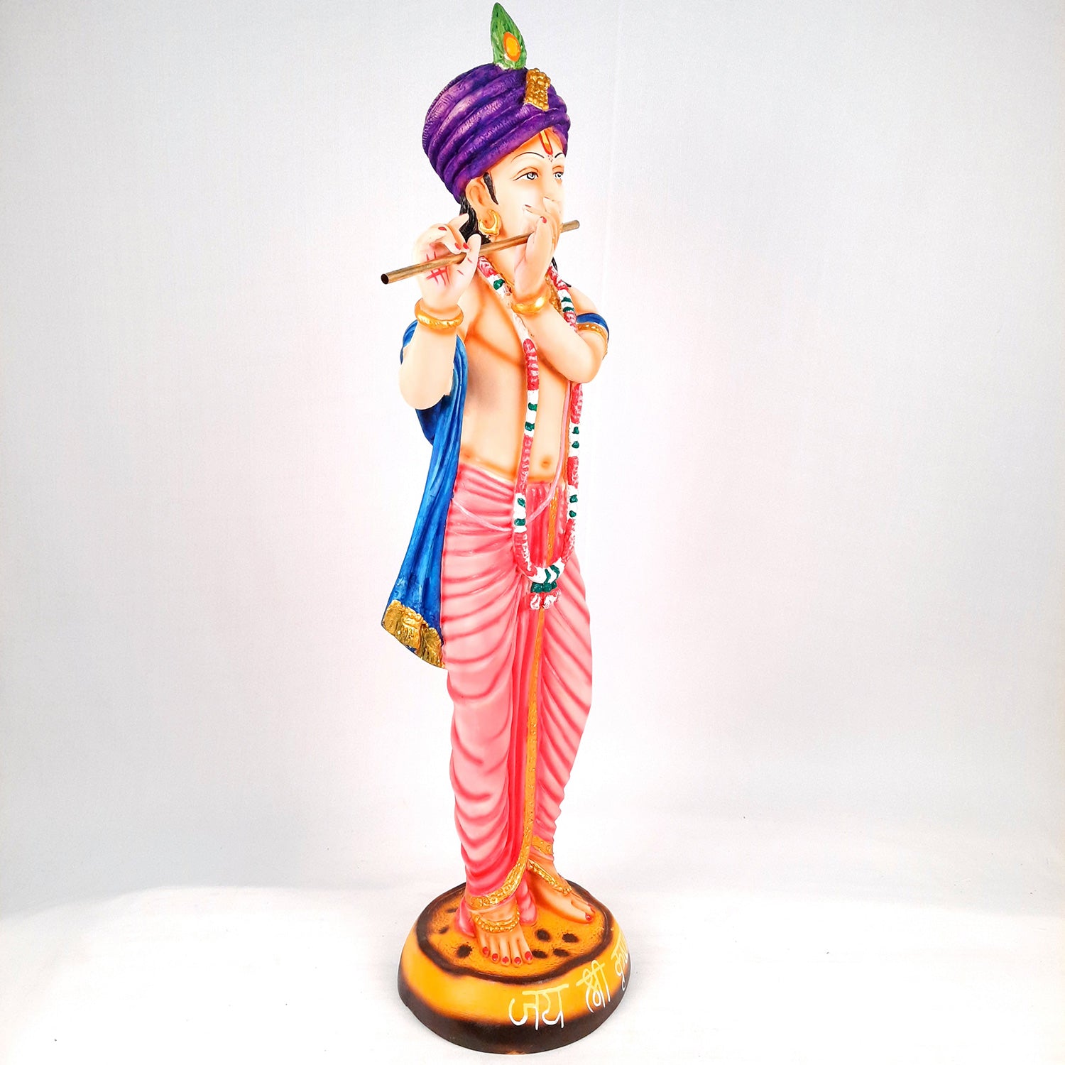 Krishna Idol Statue | Krishna Playing Bansuri Big Murti - for Home Decor, Living Room, Mandir, Temple, Pooja, Table, Office & Gifts - 30 Inch - apkamart