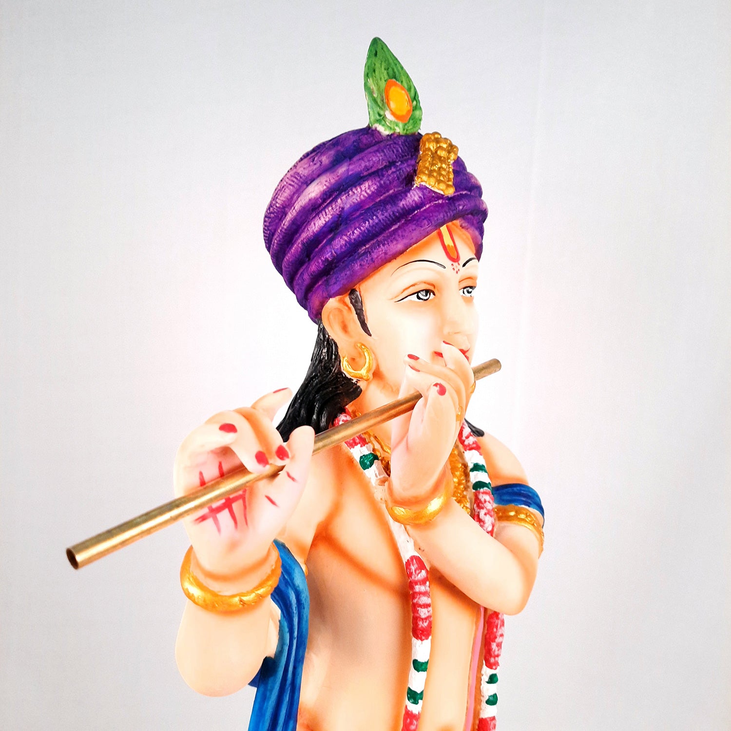 Krishna Idol Statue | Krishna Playing Bansuri Big Murti - for Home Decor, Living Room, Mandir, Temple, Pooja, Table, Office & Gifts - 30 Inch - apkamart