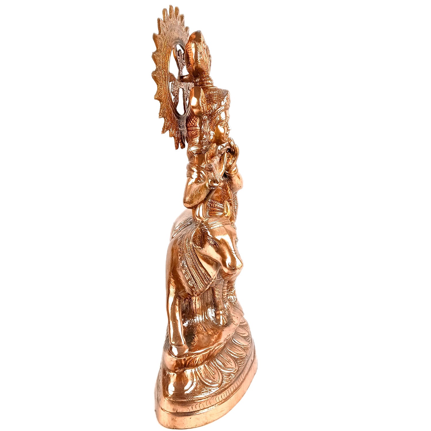 Krishna Statue Big | Shri Krishna With Cow Idol Murti - for Home, Table, Living Room, Office, Puja , Entrance Decoration & Gifts - 27 Inch - Apkamart