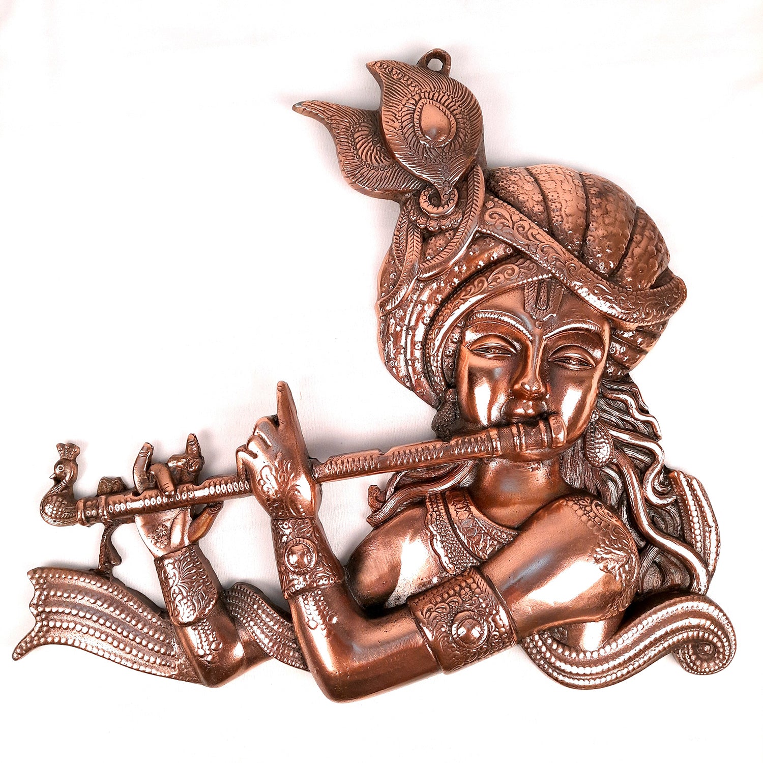 Krishna Wall Hanging Idol | Shri Krishna Wall Decor Statue Murti - for Home, Living Room, Office, Puja, Entrance Decoration & Gift - 16 Inch - apkamart