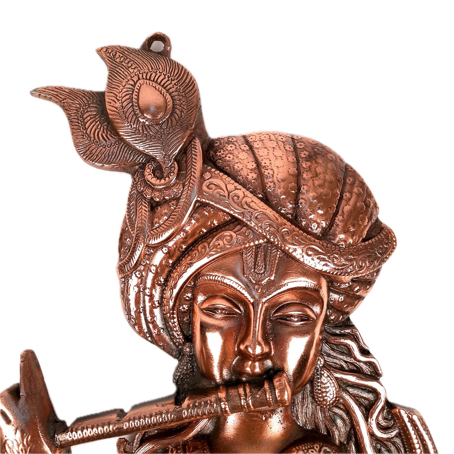 Krishna Wall Hanging Idol | Shri Krishna Wall Decor Statue Murti - for Home, Living Room, Office, Puja, Entrance Decoration & Gift - 16 Inch - apkamart