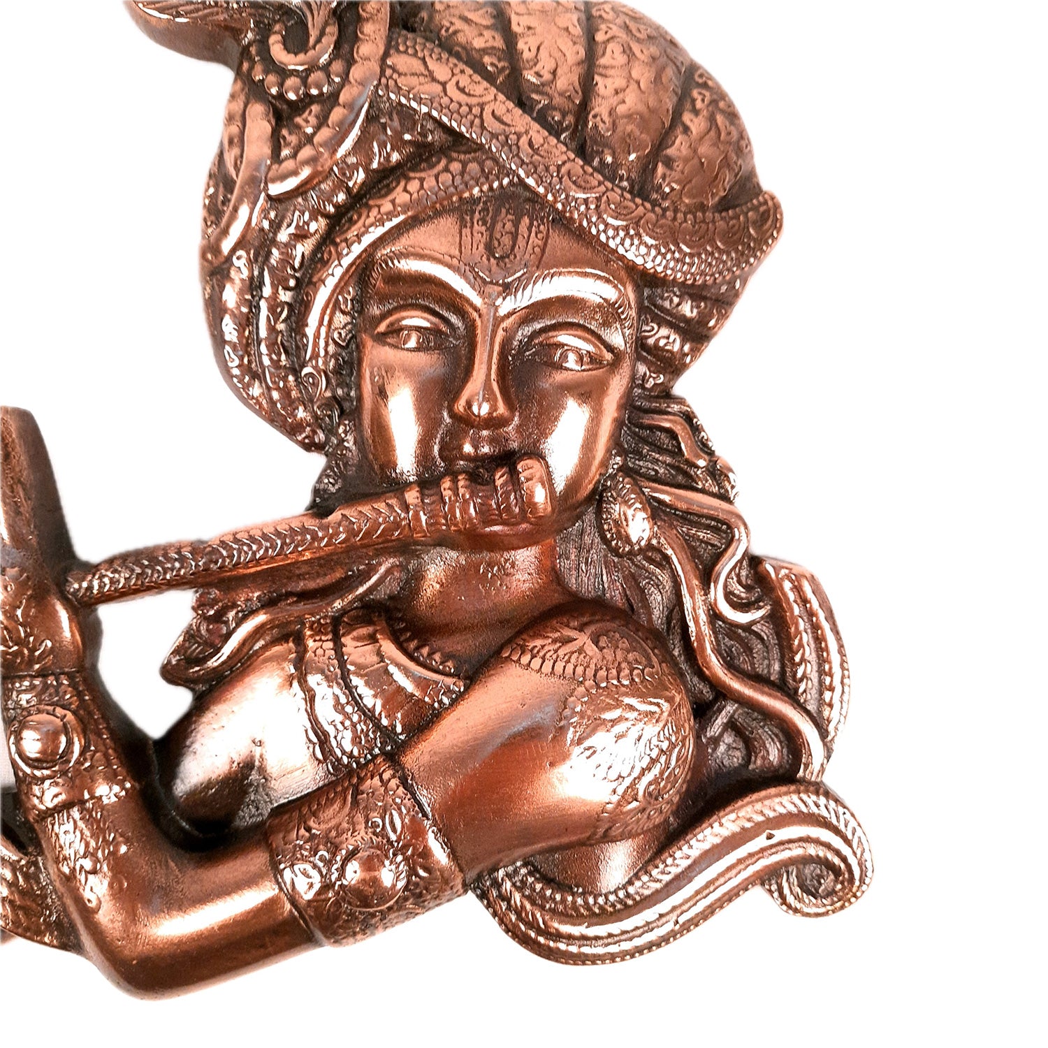 Shri Krishna Wall Hanging Idol | Lord Krishna Playing Flute Wall Hanging Statue Murti | Religious & Spiritual Art Sculpture - for Gift, Home, Living Room, Office, Puja Room Decoration - 11 Inch - Apkamart