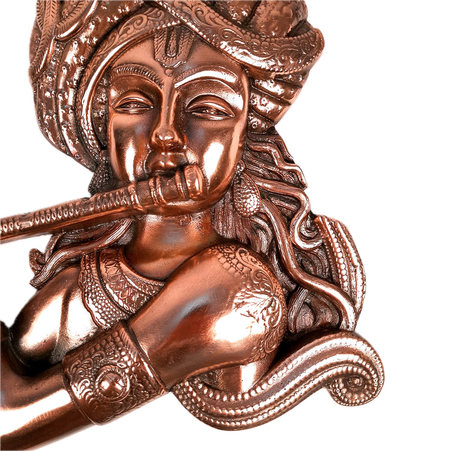 Krishna Wall Hanging Idol | Shri Krishna Wall Decor Statue Murti - for Home, Living Room, Office, Puja, Entrance Decoration & Gift - 16 Inch - apkamart