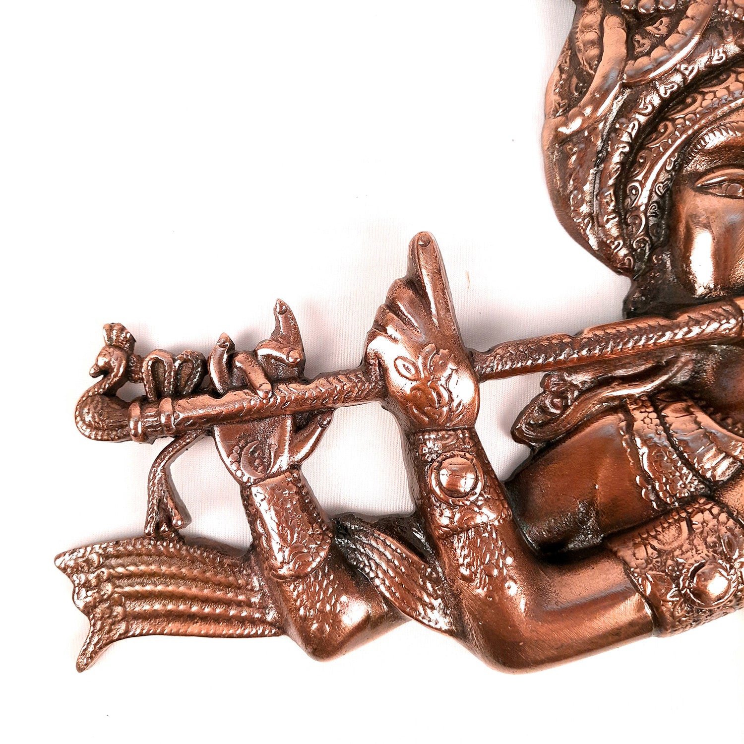 Shri Krishna Wall Hanging Idol | Lord Krishna Playing Flute Wall Hanging Statue Murti | Religious & Spiritual Art Sculpture - for Gift, Home, Living Room, Office, Puja Room Decoration - 11 Inch - Apkamart