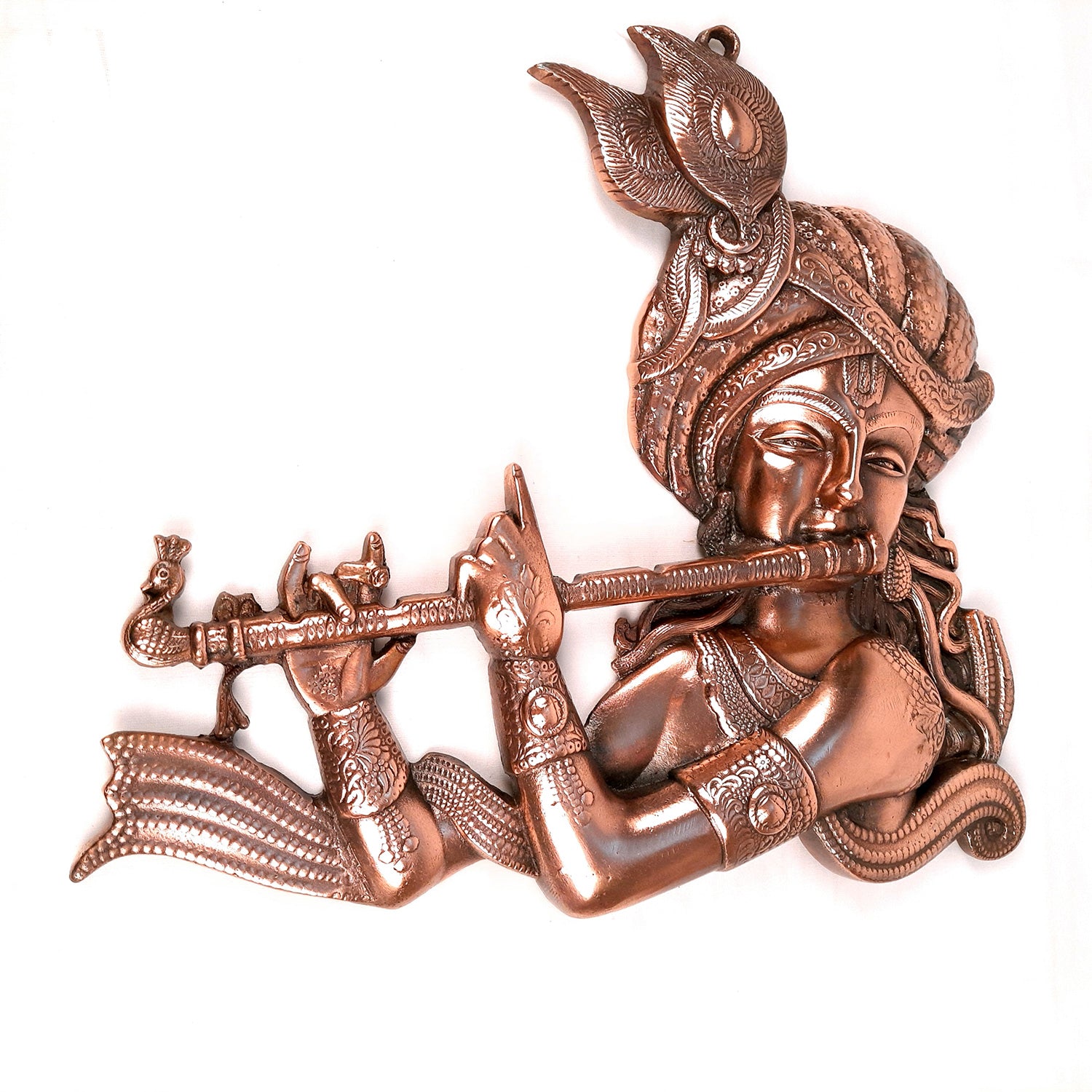 Krishna Wall Hanging Idol | Shri Krishna Wall Decor Statue Murti - for Home, Living Room, Office, Puja, Entrance Decoration & Gift - 16 Inch - apkamart