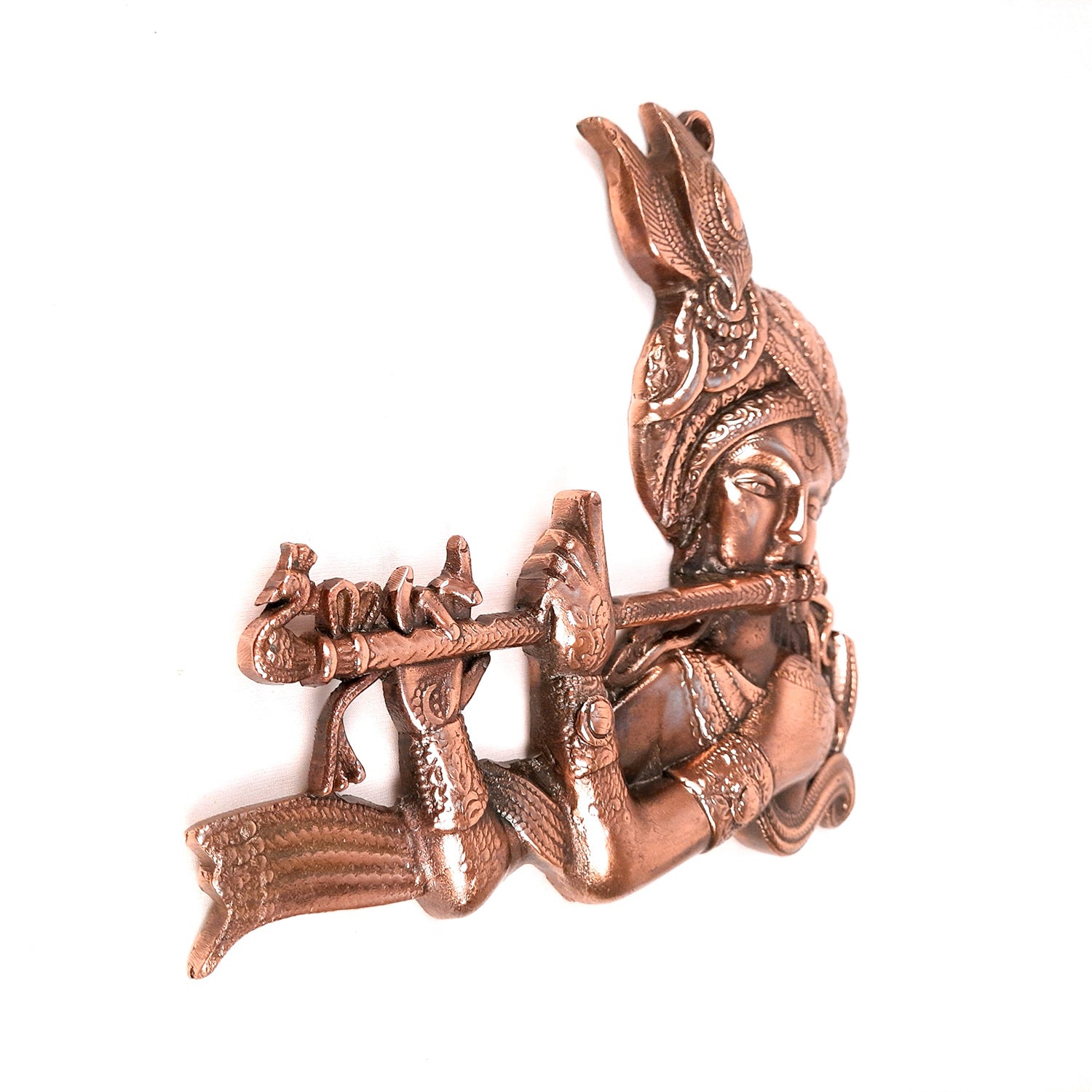 Shri Krishna Wall Hanging Idol | Lord Krishna Playing Flute Wall Hanging Statue Murti | Religious & Spiritual Art Sculpture - for Gift, Home, Living Room, Office, Puja Room Decoration - 11 Inch - Apkamart