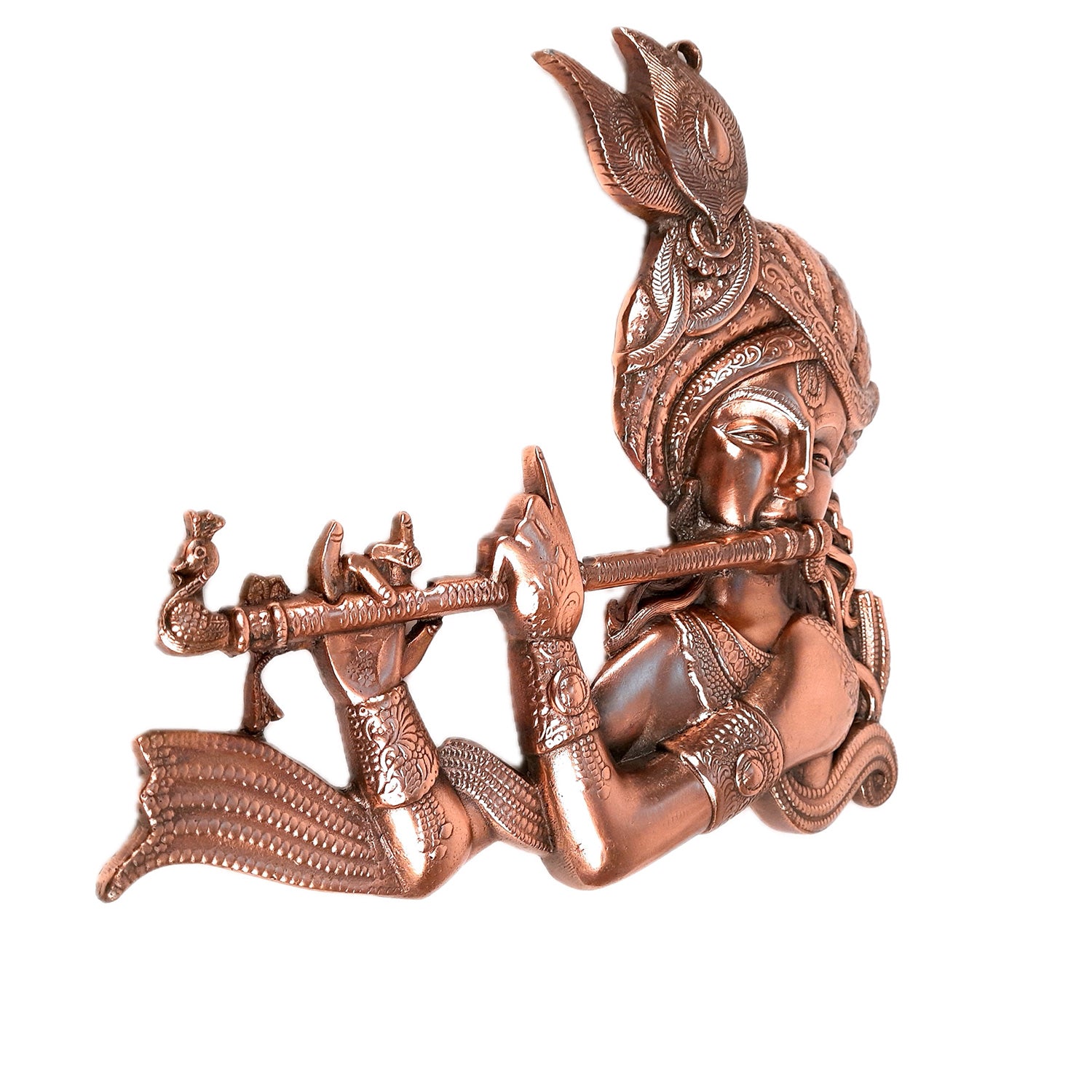 Krishna Wall Hanging Idol | Shri Krishna Wall Decor Statue Murti - for Home, Living Room, Office, Puja, Entrance Decoration & Gift - 16 Inch - apkamart
