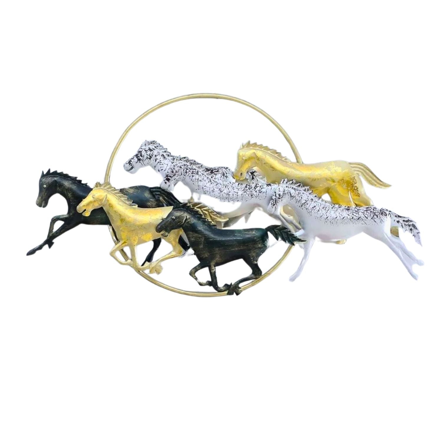 7 Horse Wall Hanging with LED Light | Decorative Backlit Metal Wall Decor - For Home, Office, Living Room Wall Decor & Gifts - 35 Inch