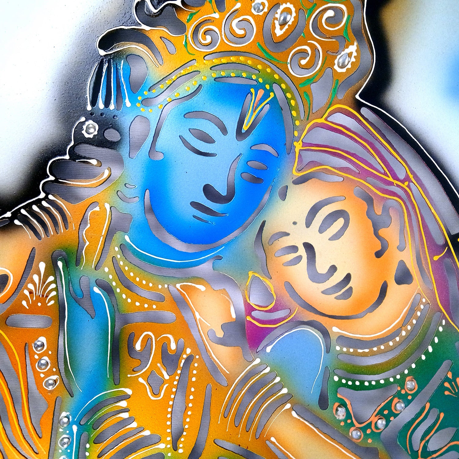 Radha Krishna Wall Hanging with LED Light | Decorative Backlit Metal Wall Decor - For Home, Office, Living Room Wall Decor & Gifts - 30 Inch - Apkamart