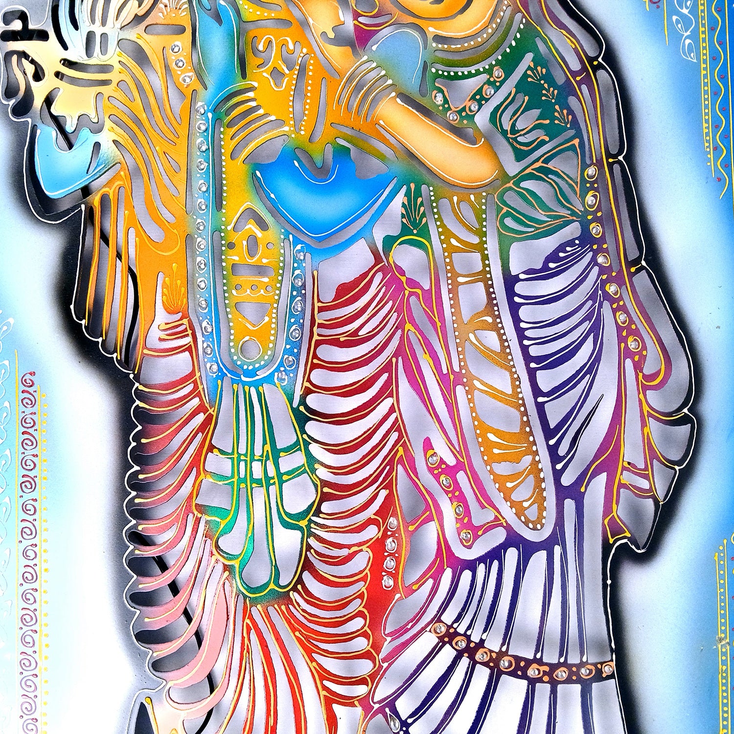 Radha Krishna Wall Hanging with LED Light | Decorative Backlit Metal Wall Decor - For Home, Office, Living Room Wall Decor & Gifts - 30 Inch - Apkamart