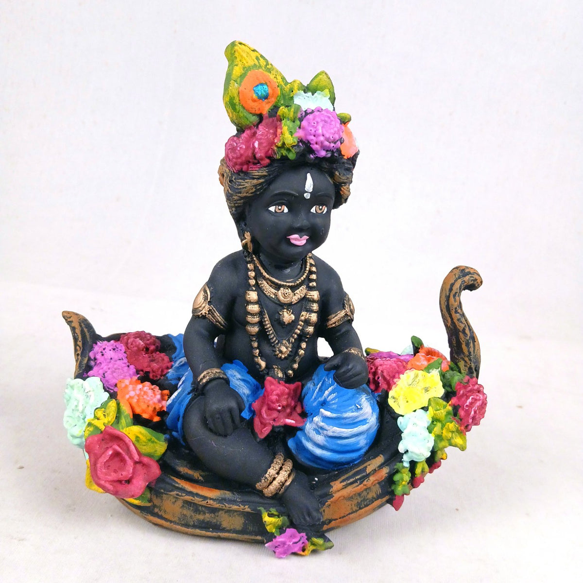 Laddu Gopal Baby Krishna Statue Idol in Boat β 8 Inch-apkamart