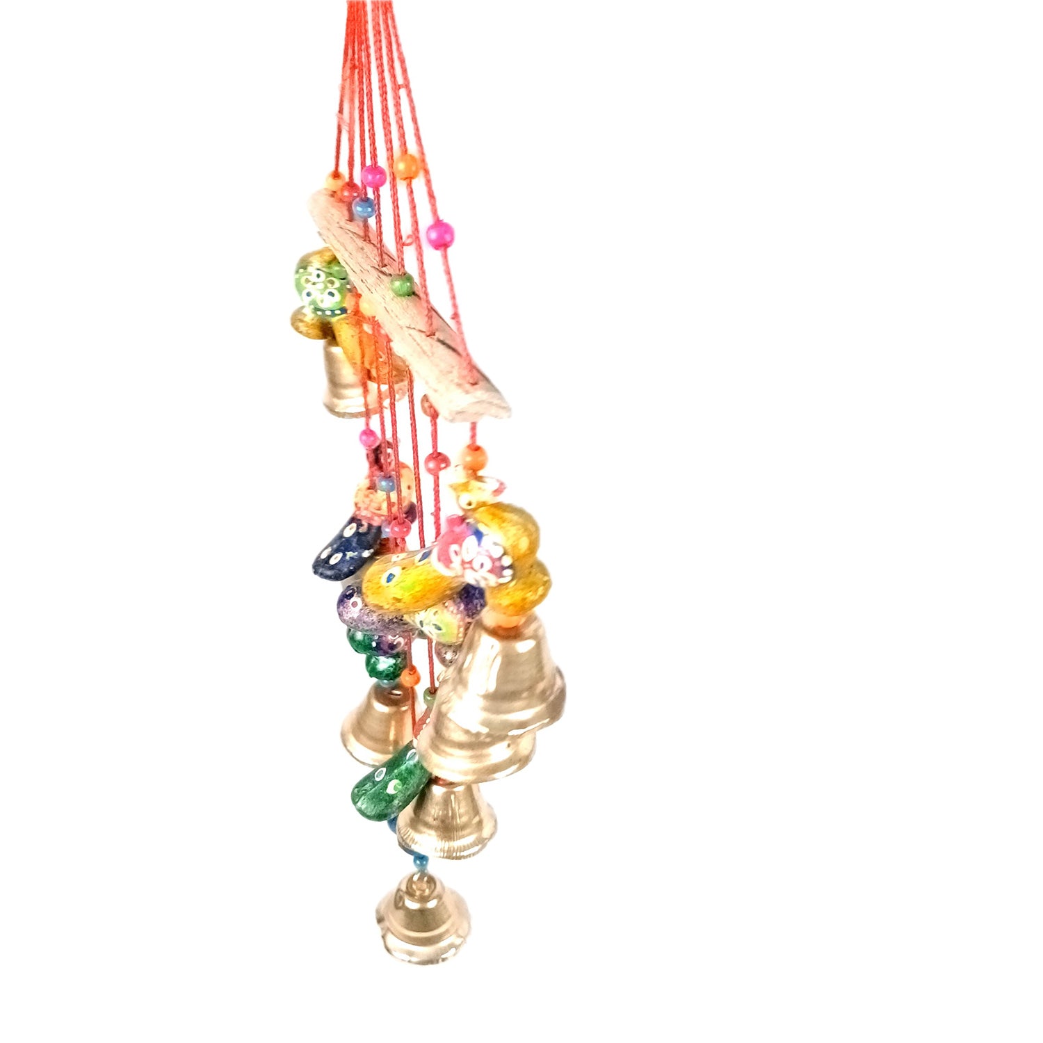 Latkan Toran Wall Hanging Set | Rajasthani Traditional Hangings with Bells - Peacock Design - For Main Door, Entrance, Wedding, Room, Home, Diwali Decoration - 26 Inch - Apkamart