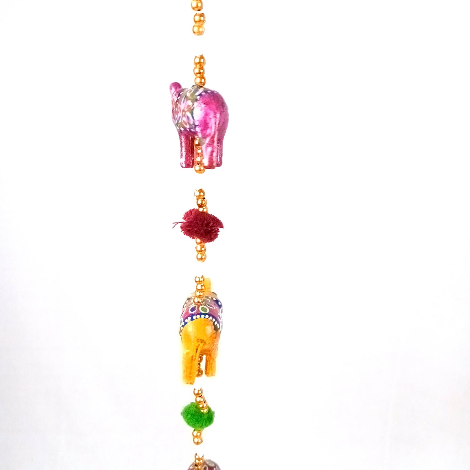 Latkan Toran Wall Hanging Set | Rajasthani Traditional Hangings with Bells - Elephant Design - For Main Door, Entrance, Wedding, Room, Home, Diwali Decoration - 33 Inch - Apkamart