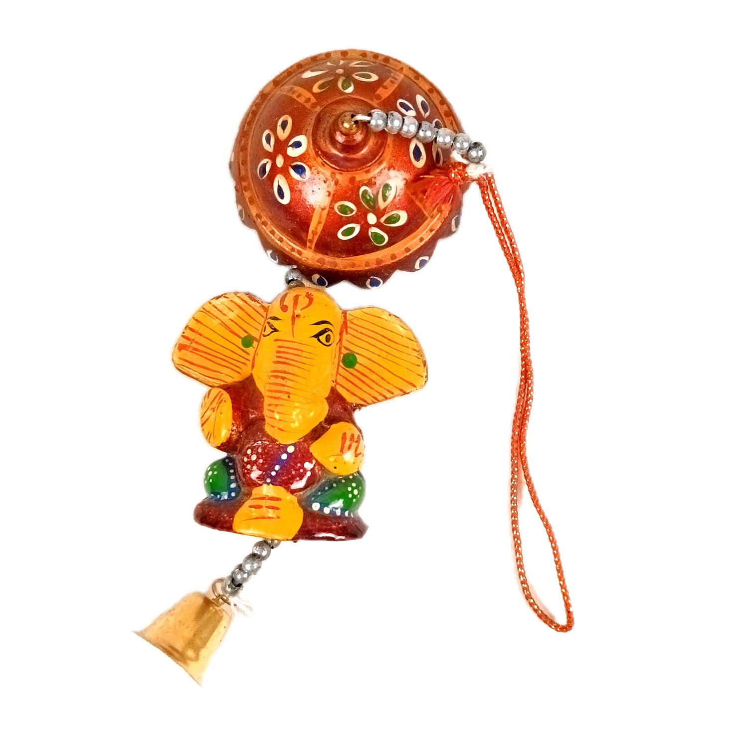 Latkan Toran Wall Hanging | Rajasthani Traditional Strings with Bells - Ganesha Design - For Main Door, Entrance, Wedding, Room, Home, Diwali Decoration - 20 Inch - Apkamart