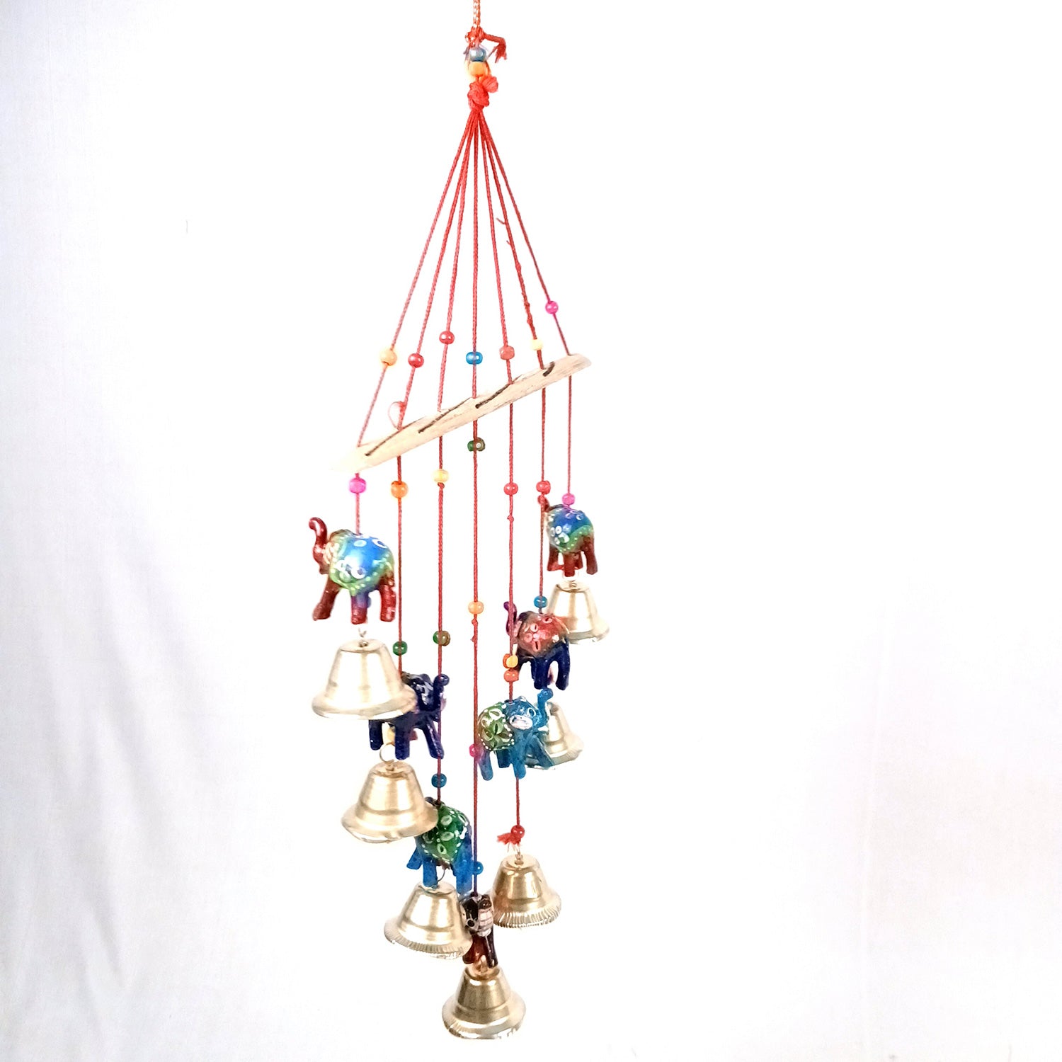 Latkan Toran Wall Hanging Set | Rajasthani Traditional Hangings with Bells - Elephant Design - For Main Door, Entrance, Wedding, Room, Home, Diwali Decoration - 14 Inch - Apkamart