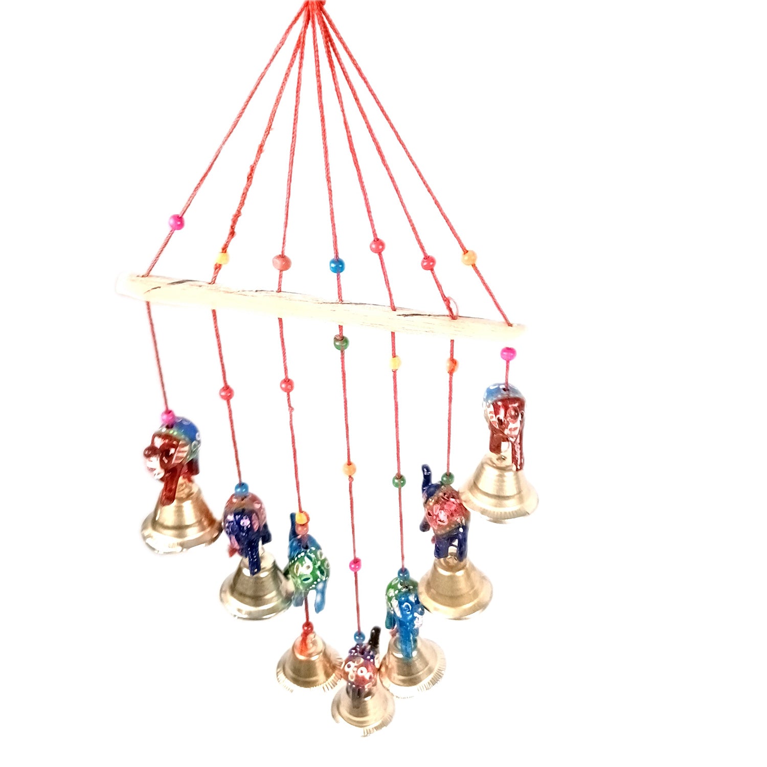 Latkan Toran Wall Hanging Set | Rajasthani Traditional Hangings with Bells - Elephant Design - For Main Door, Entrance, Wedding, Room, Home, Diwali Decoration - 14 Inch - Apkamart