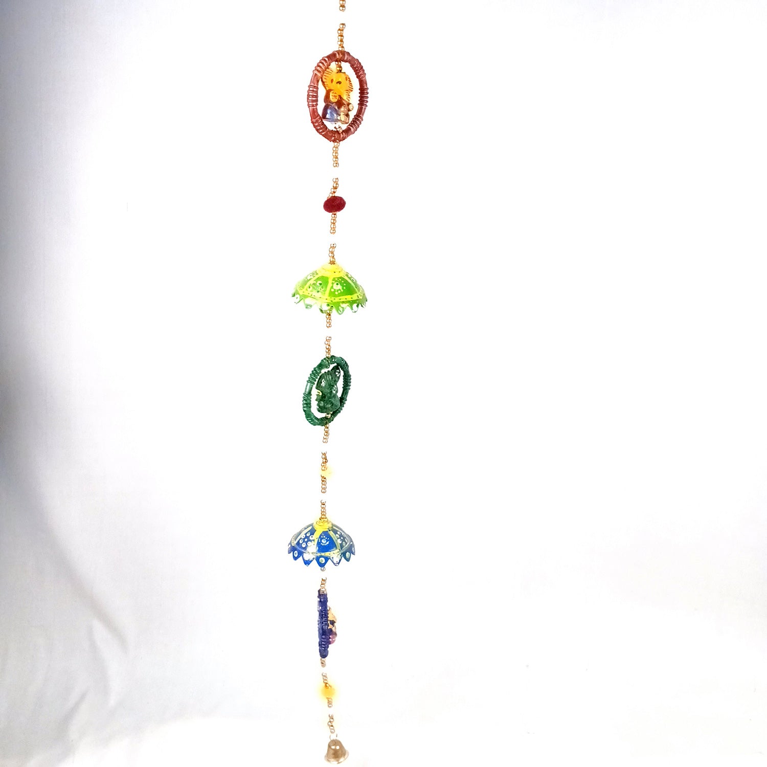 Latkan Toran Wall Hanging | Rajasthani Traditional Strings with Bells - Ganesha Design - For Main Door, Entrance, Wedding, Room, Home, Diwali Decoration - 20 Inch - Apkamart