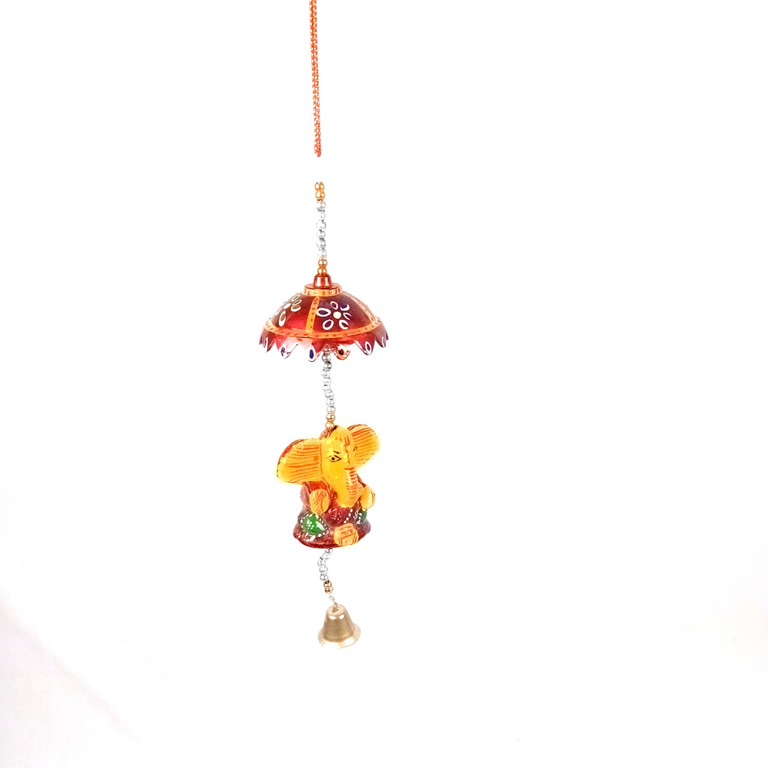 Latkan Toran Wall Hanging | Rajasthani Traditional Strings with Bells - Ganesha Design - For Main Door, Entrance, Wedding, Room, Home, Diwali Decoration - 20 Inch - Apkamart
