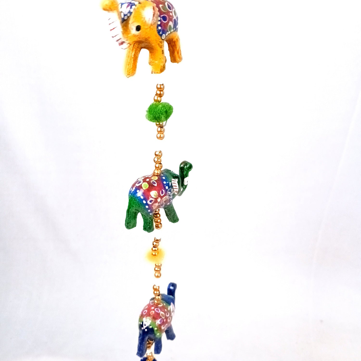 Latkan Toran Wall Hanging Set | Rajasthani Traditional Hangings with Bells - Elephant Design - For Main Door, Entrance, Room, Home, Diwali Decoration - 33 Inch (Pack of 2) - Apkamart